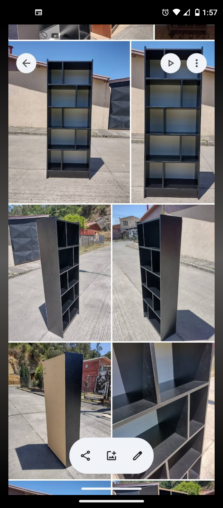 Estante librero multiusos negro . - miniatura 3