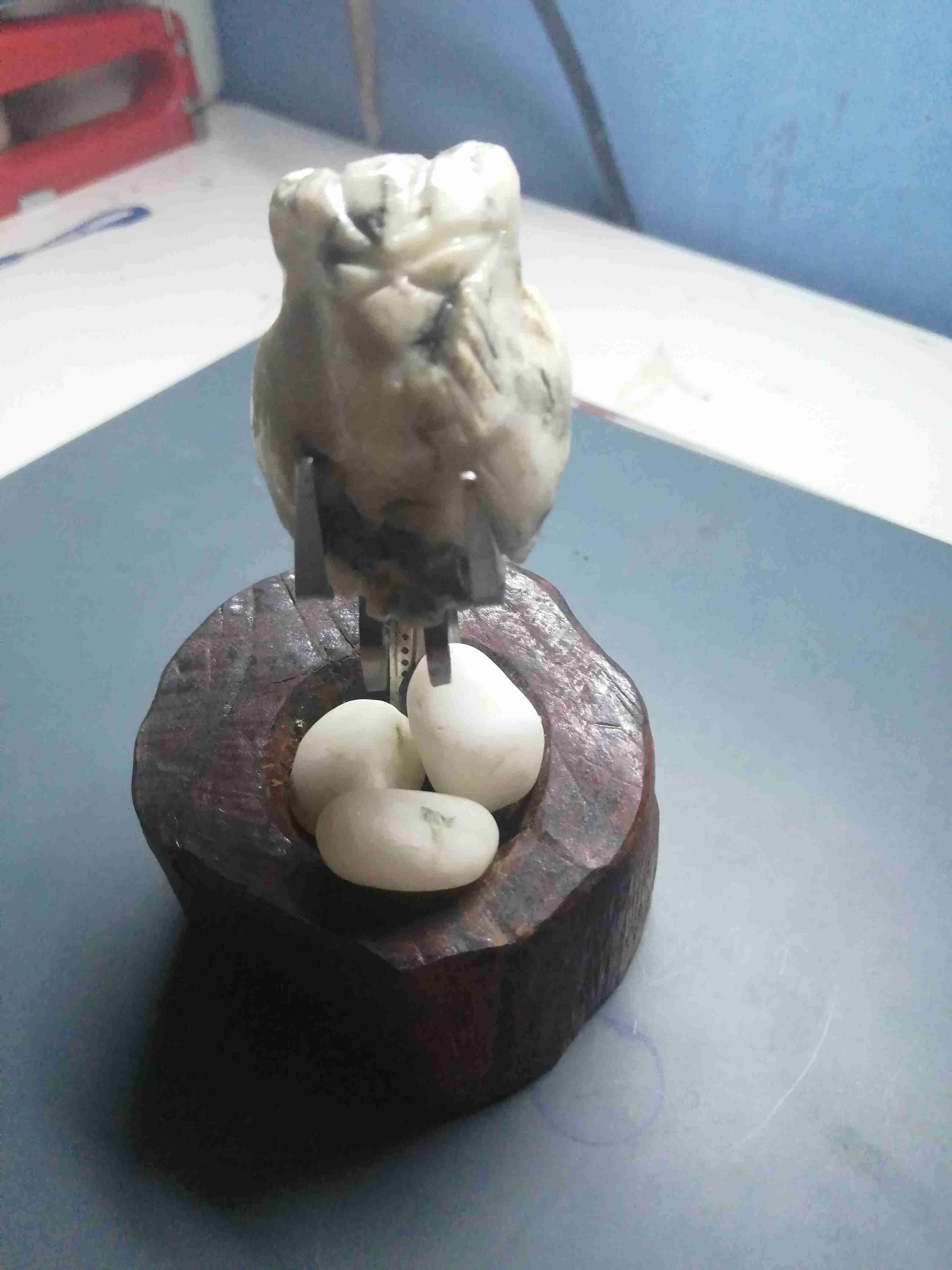 Escultura de búho en piedra magallanica 12cm. - miniatura 1