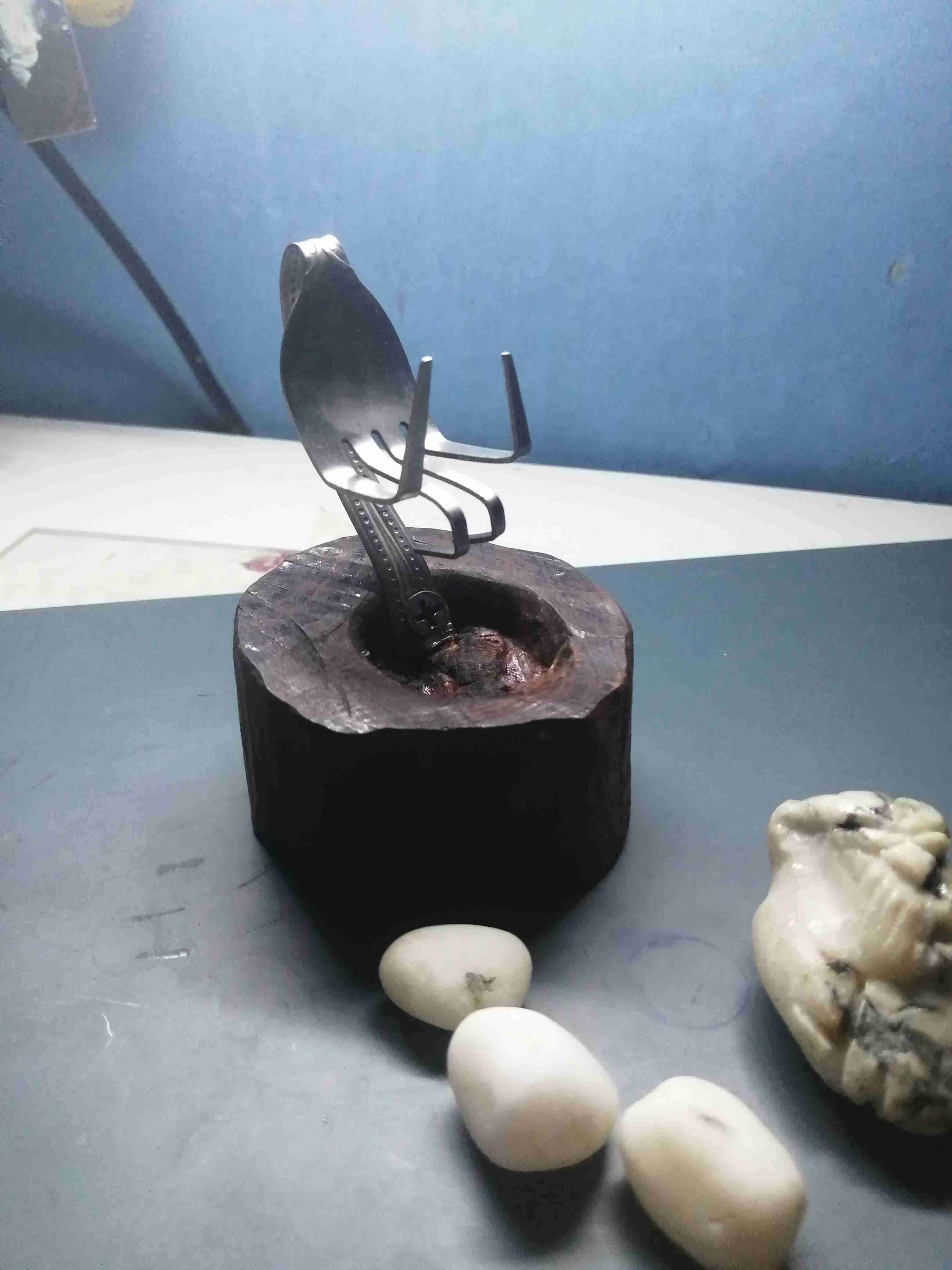 Escultura de búho en piedra magallanica 12cm. - miniatura 5