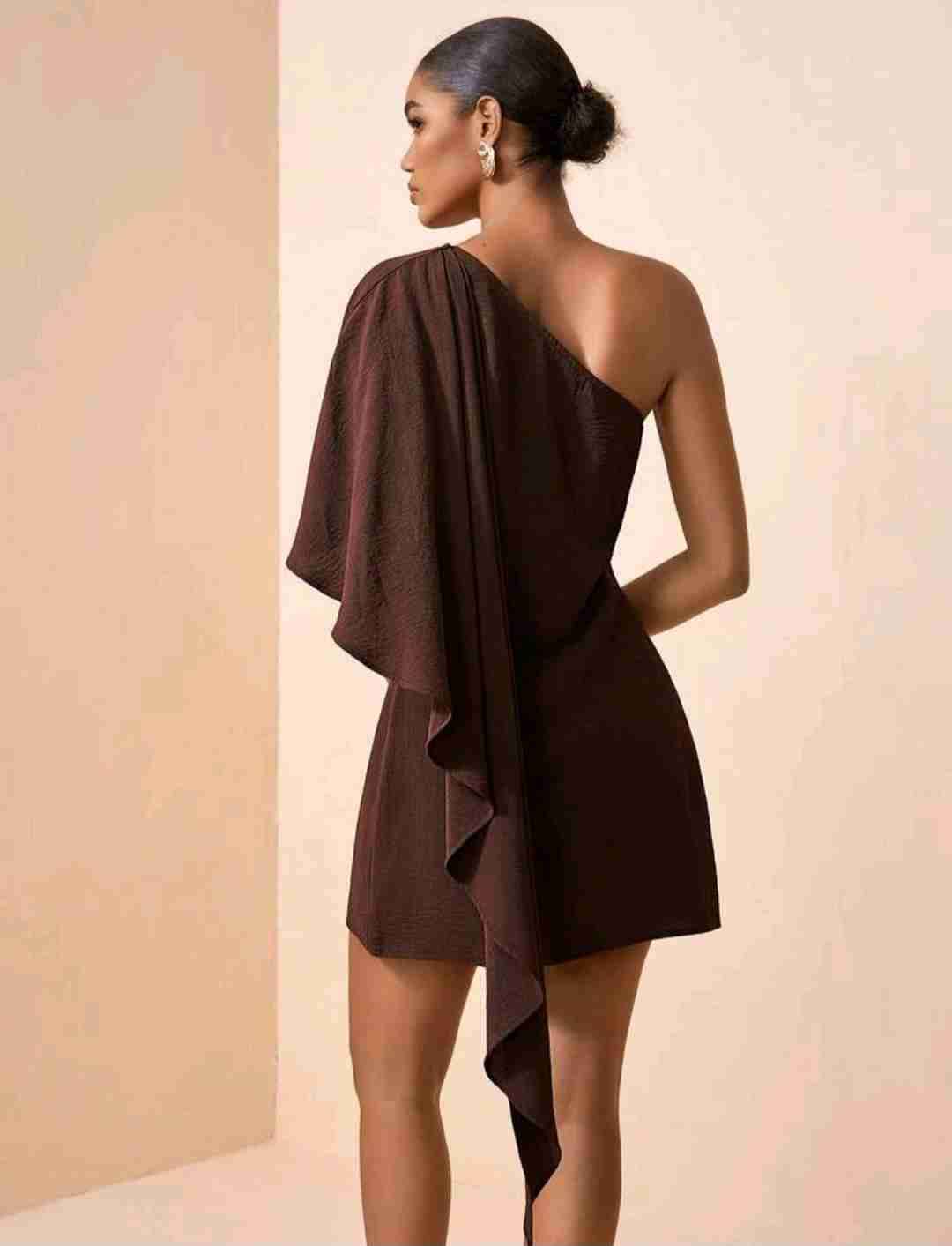 Vestido asimétrico marrón - miniatura 2