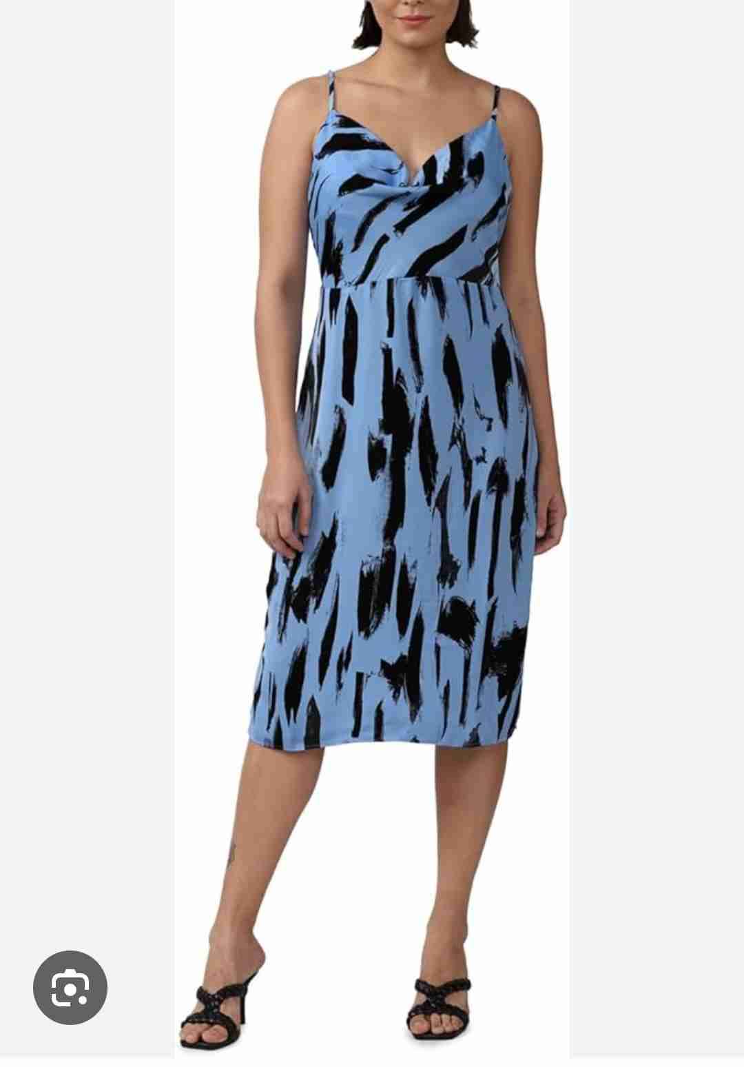 Vestido azul estampado tirantes - miniatura 1