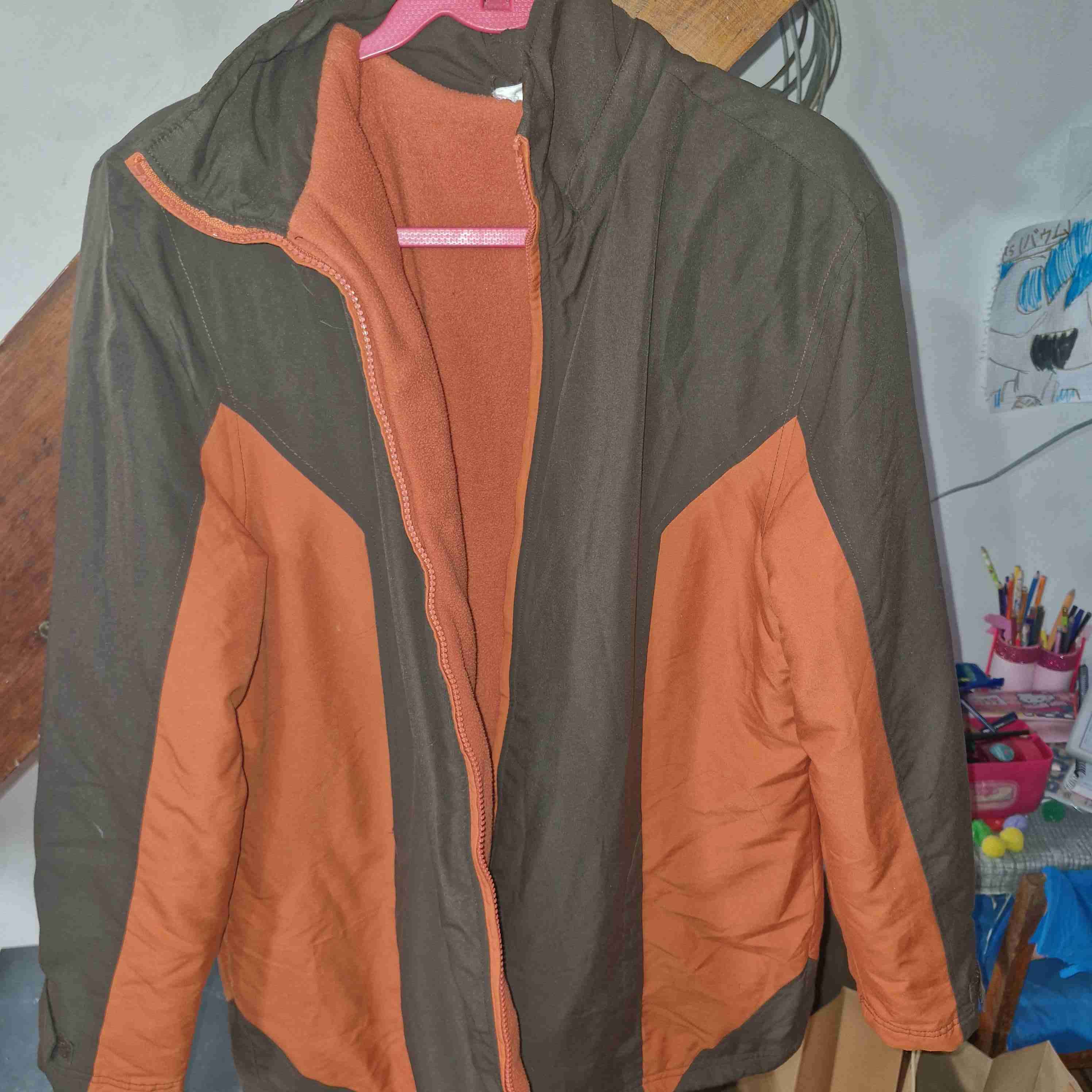 Chaqueta bicolor naranja y café - miniatura 2