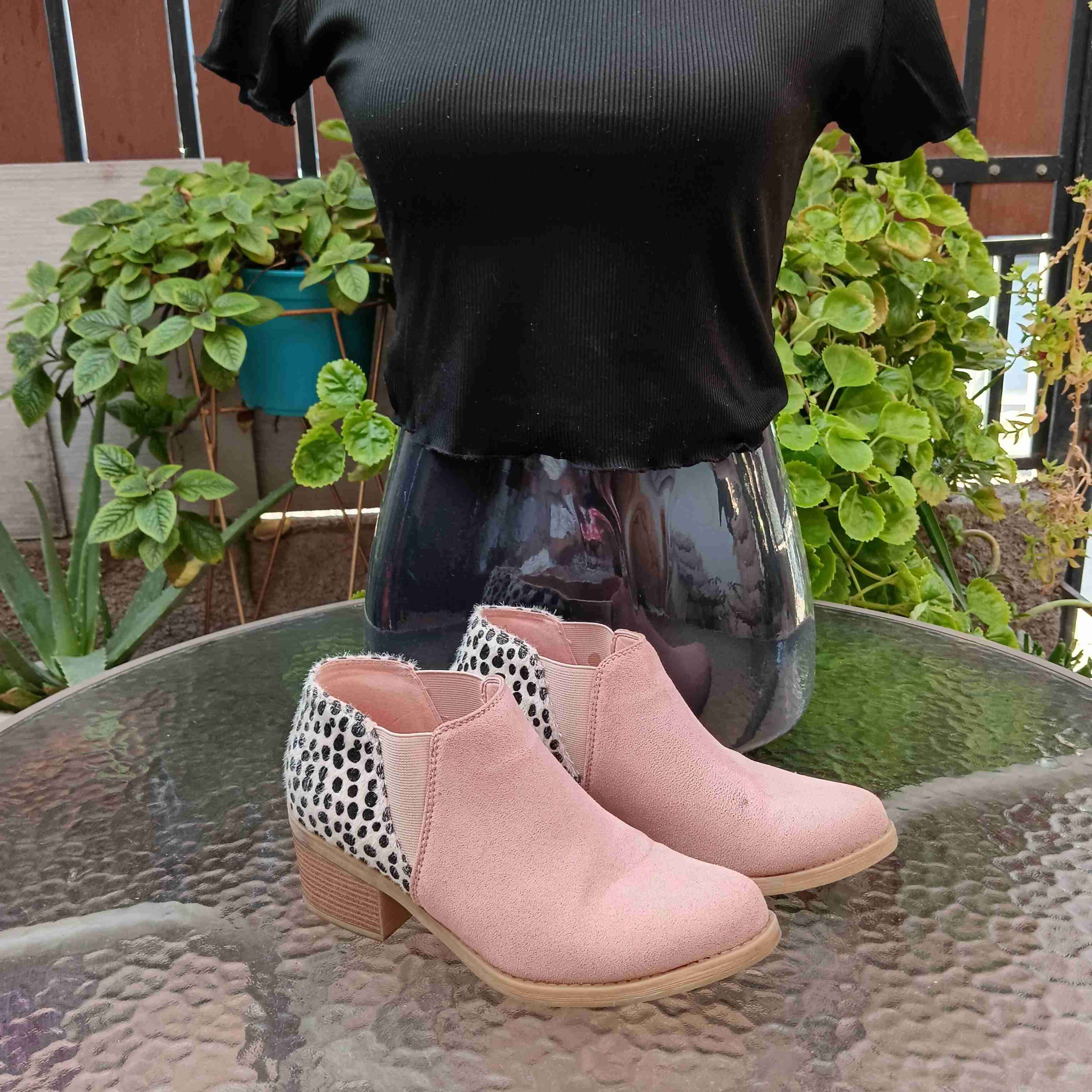 TALLA 38 Botines Rosa Animal Print - miniatura 3