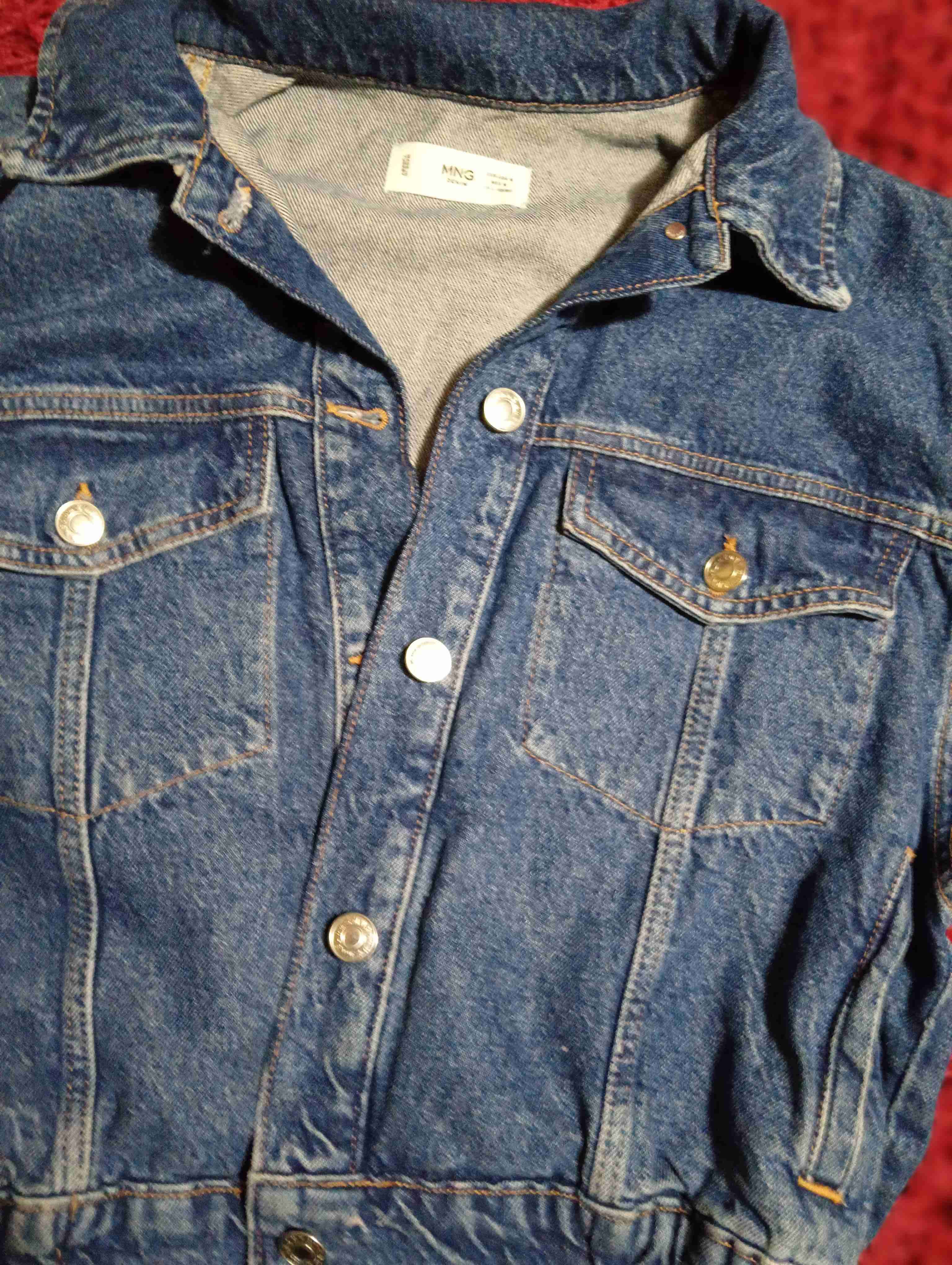 Chaqueta de mezclilla azul mango - miniatura 3