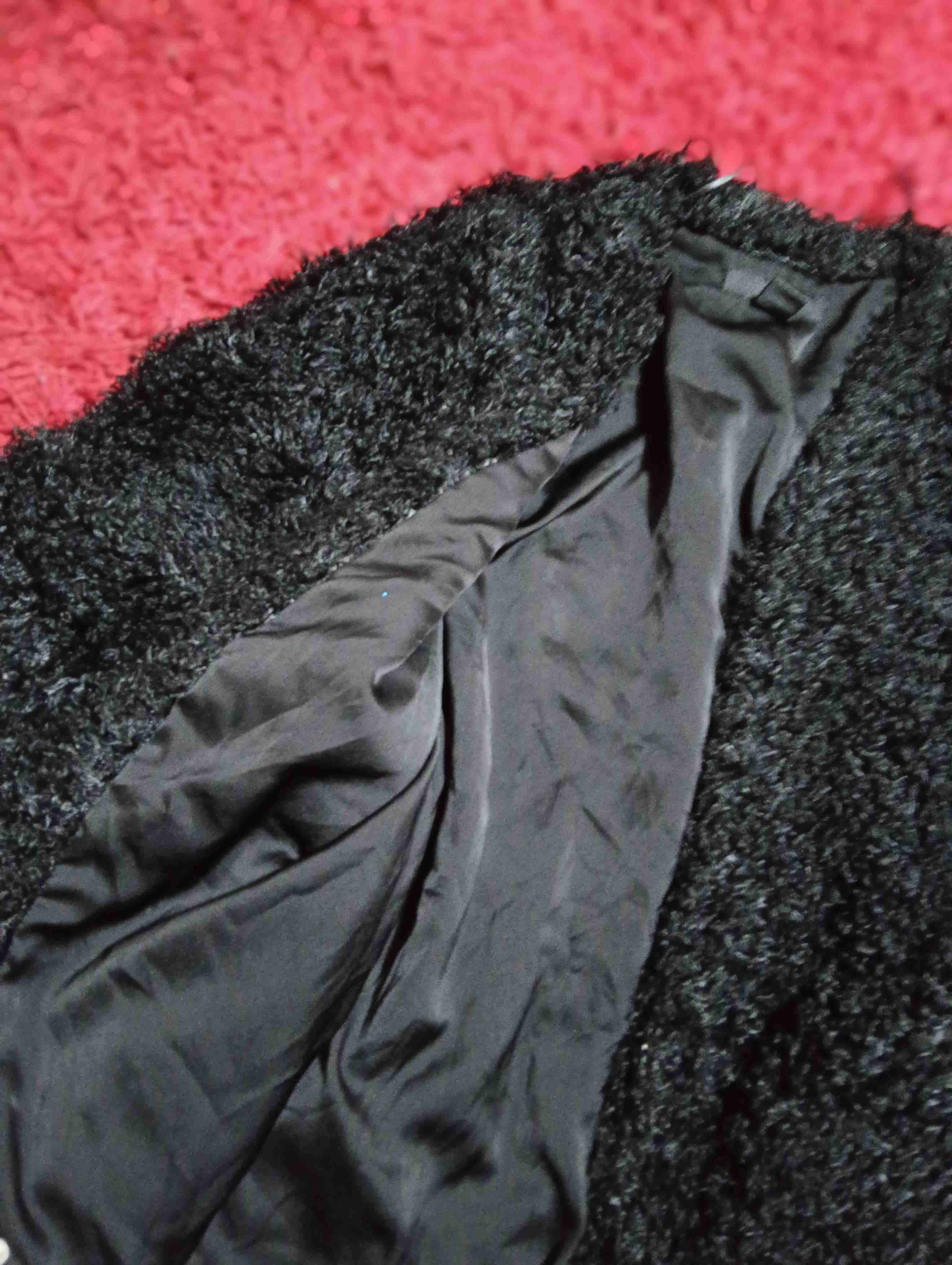 Chaqueta de peluche negra - miniatura 2