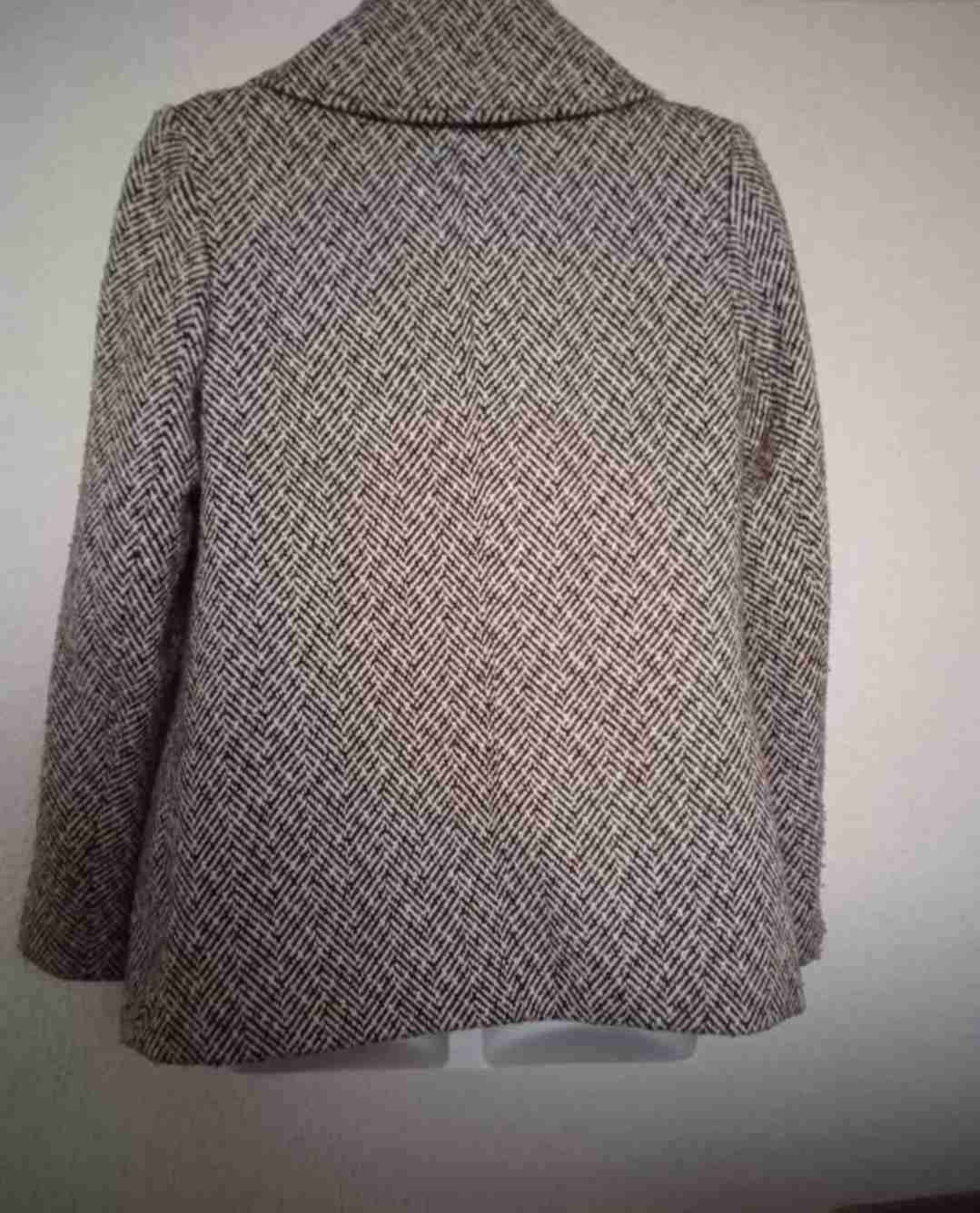 Abrigo Signus de lana café y beige talla 38 - miniatura 2