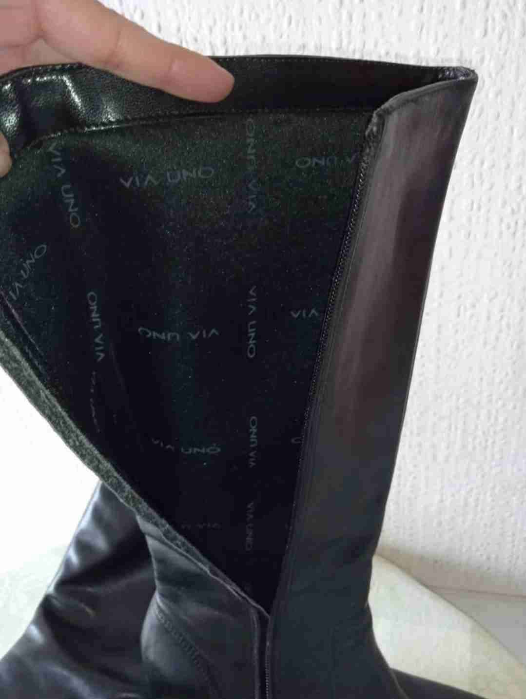 Botas negras de cuero Via Uno #36 - miniatura 5