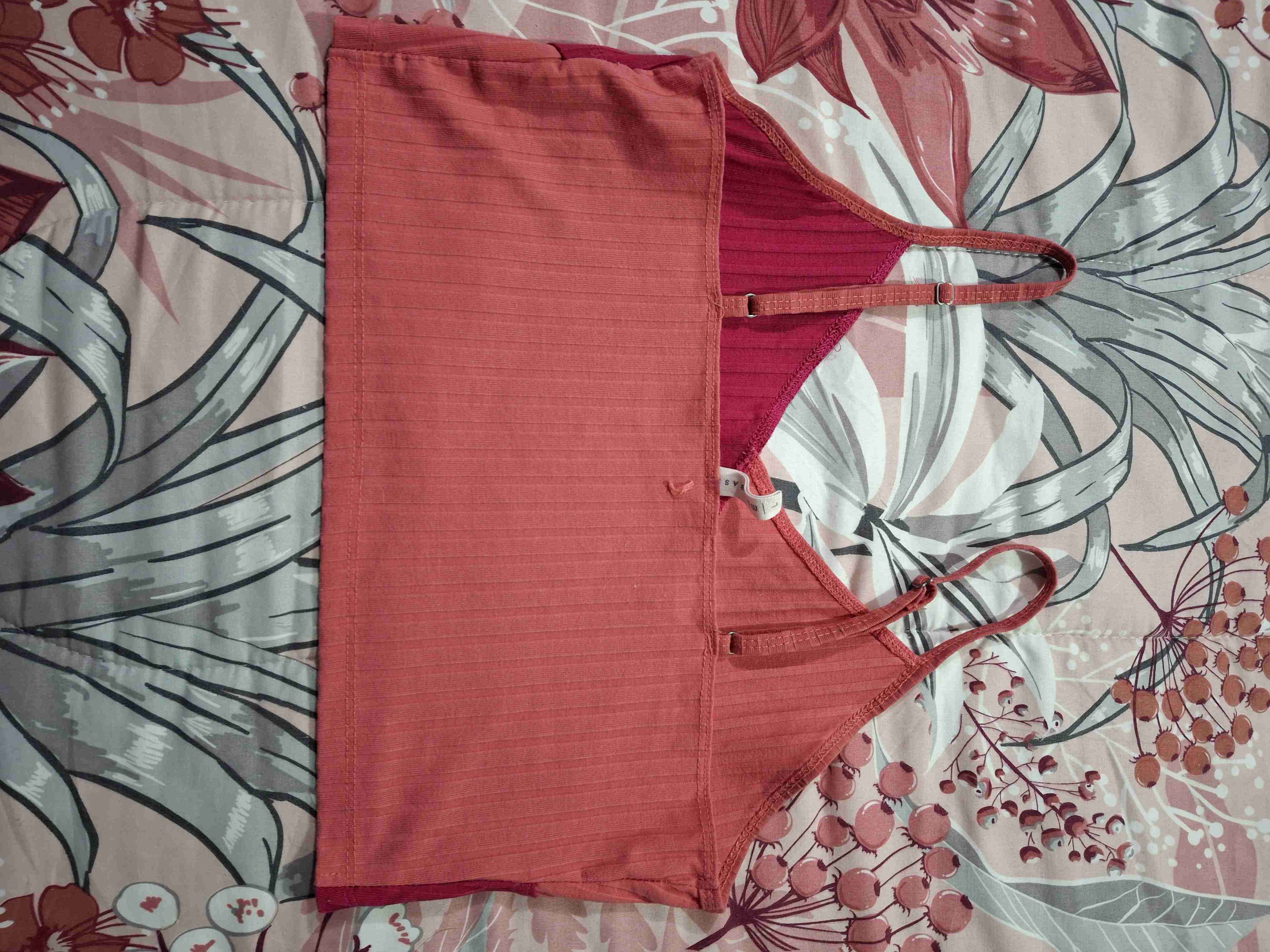 Top de tirantes rojo y coral - miniatura 2