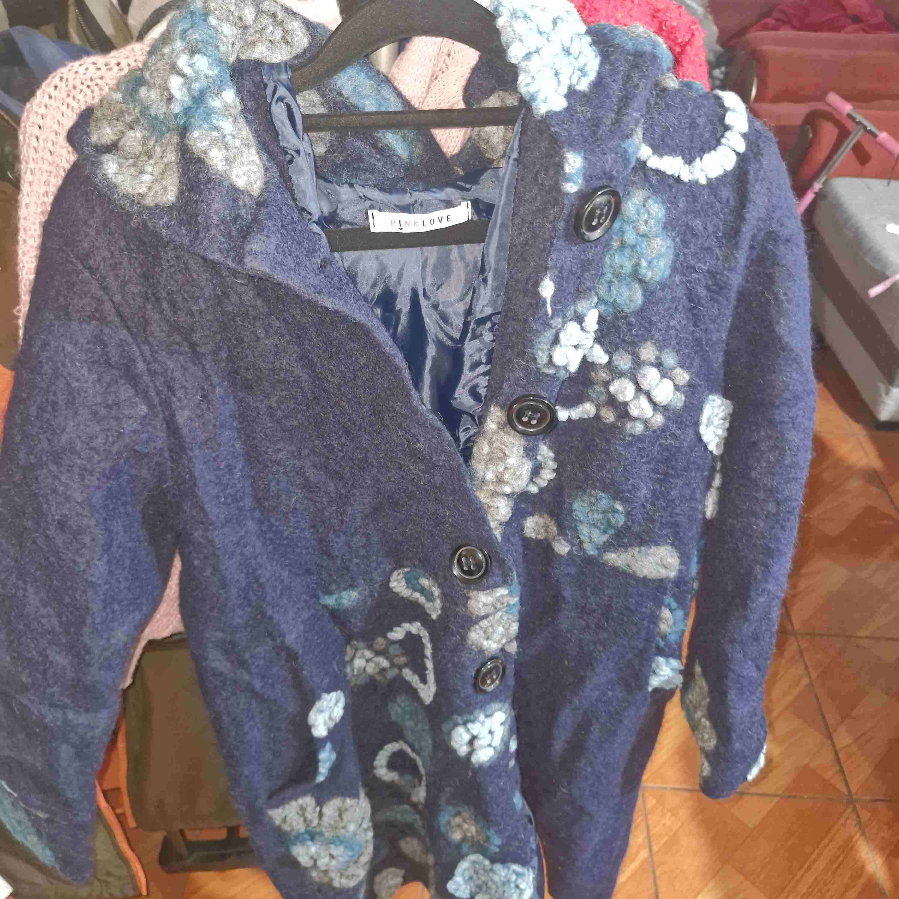 Abrigo floral azul con capucha - miniatura 1