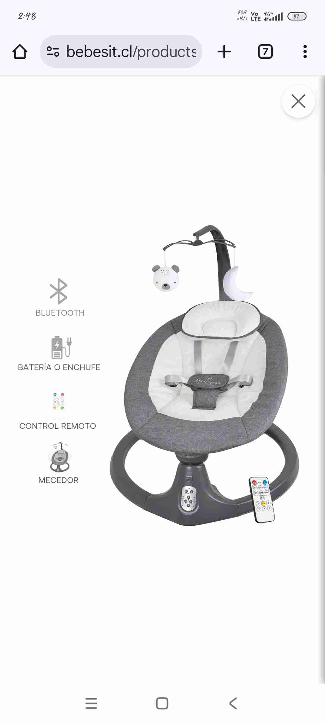 Silla Nido Bebesit Gris - miniatura 2