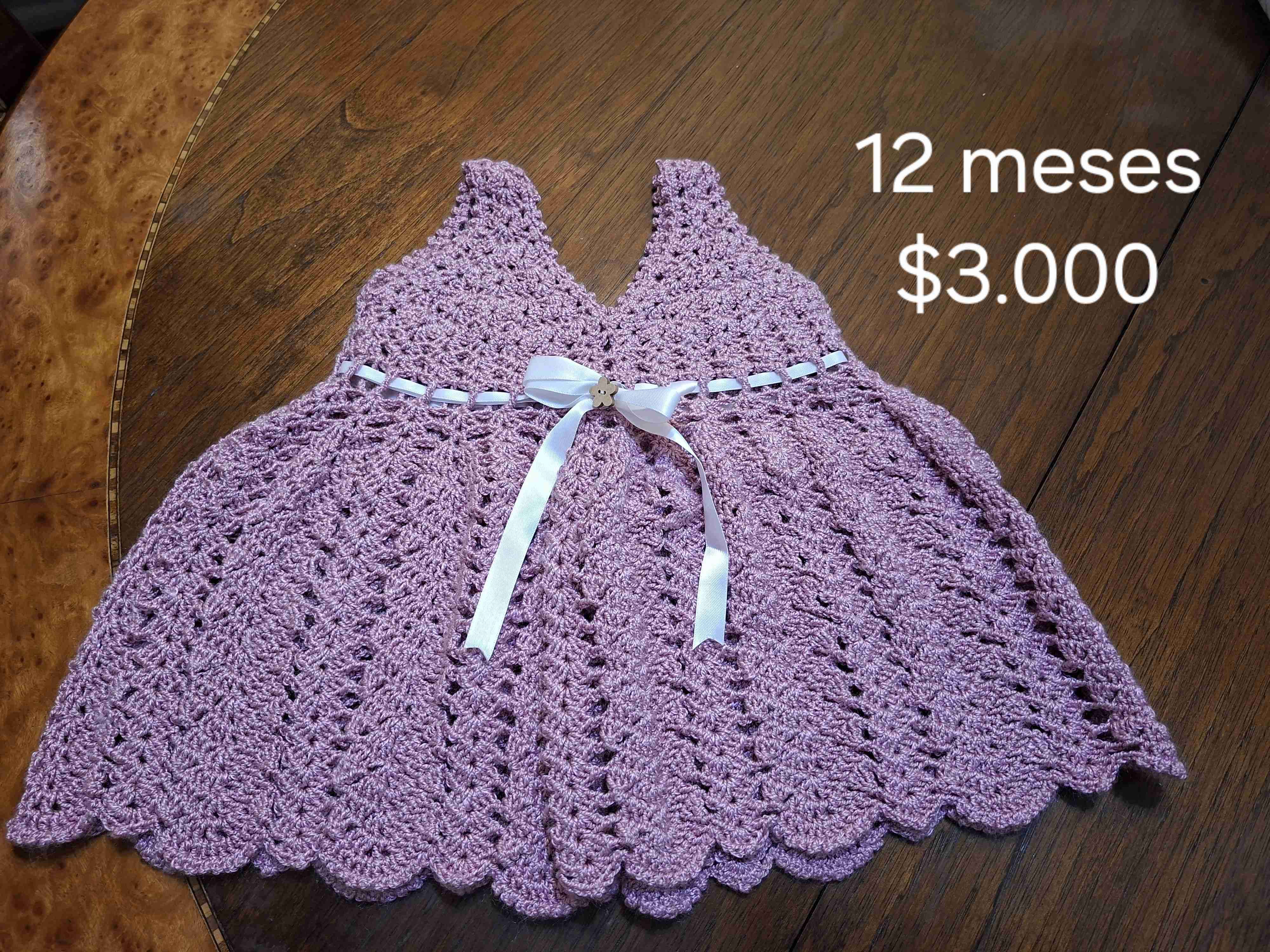 Vestido tejido morado12 meses