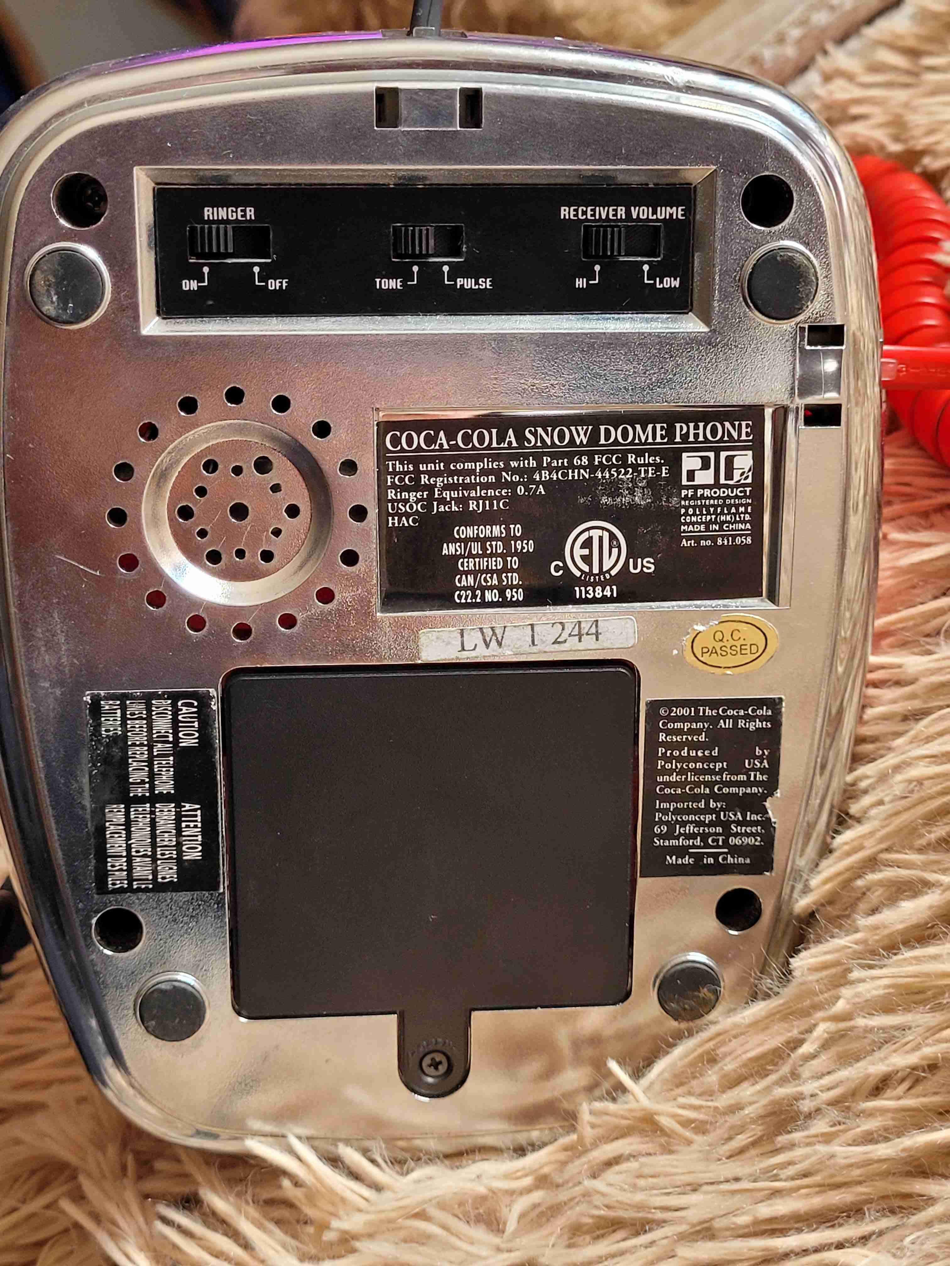 Teléfono retro Coca-Cola rojo - miniatura 4