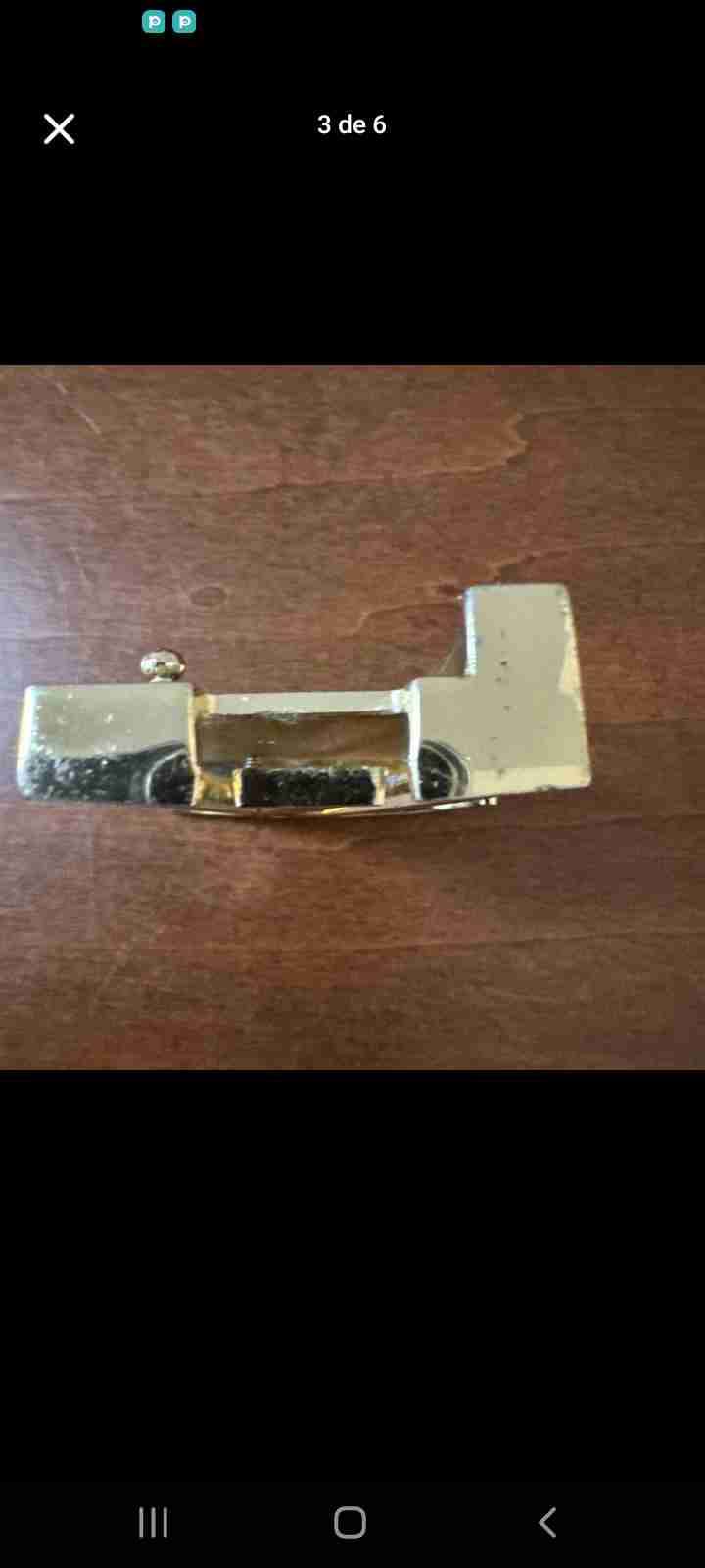 Louis Vuitton Hebilla de Cinturón Dorado Unisex - miniatura 3