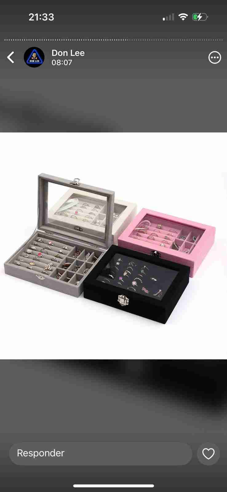 Joyero organizador gamuzado - miniatura 2