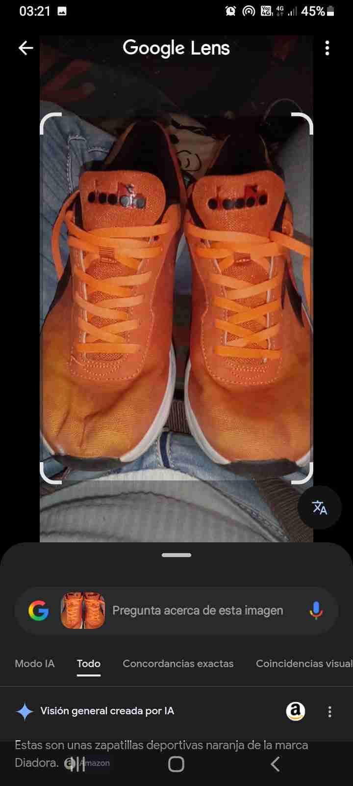 Zapatillas deportivas naranjas Diadora - miniatura 1