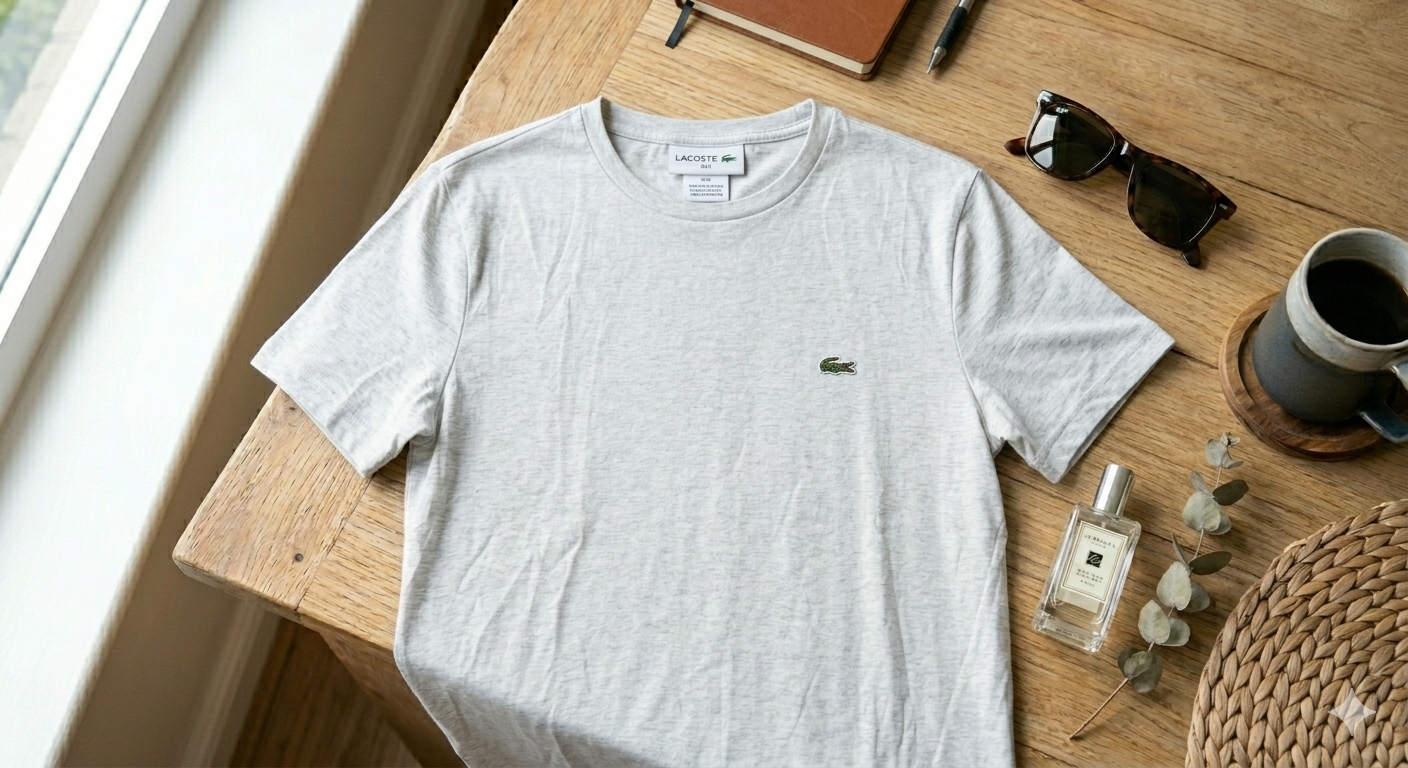 Polera gris Lacoste - miniatura 1