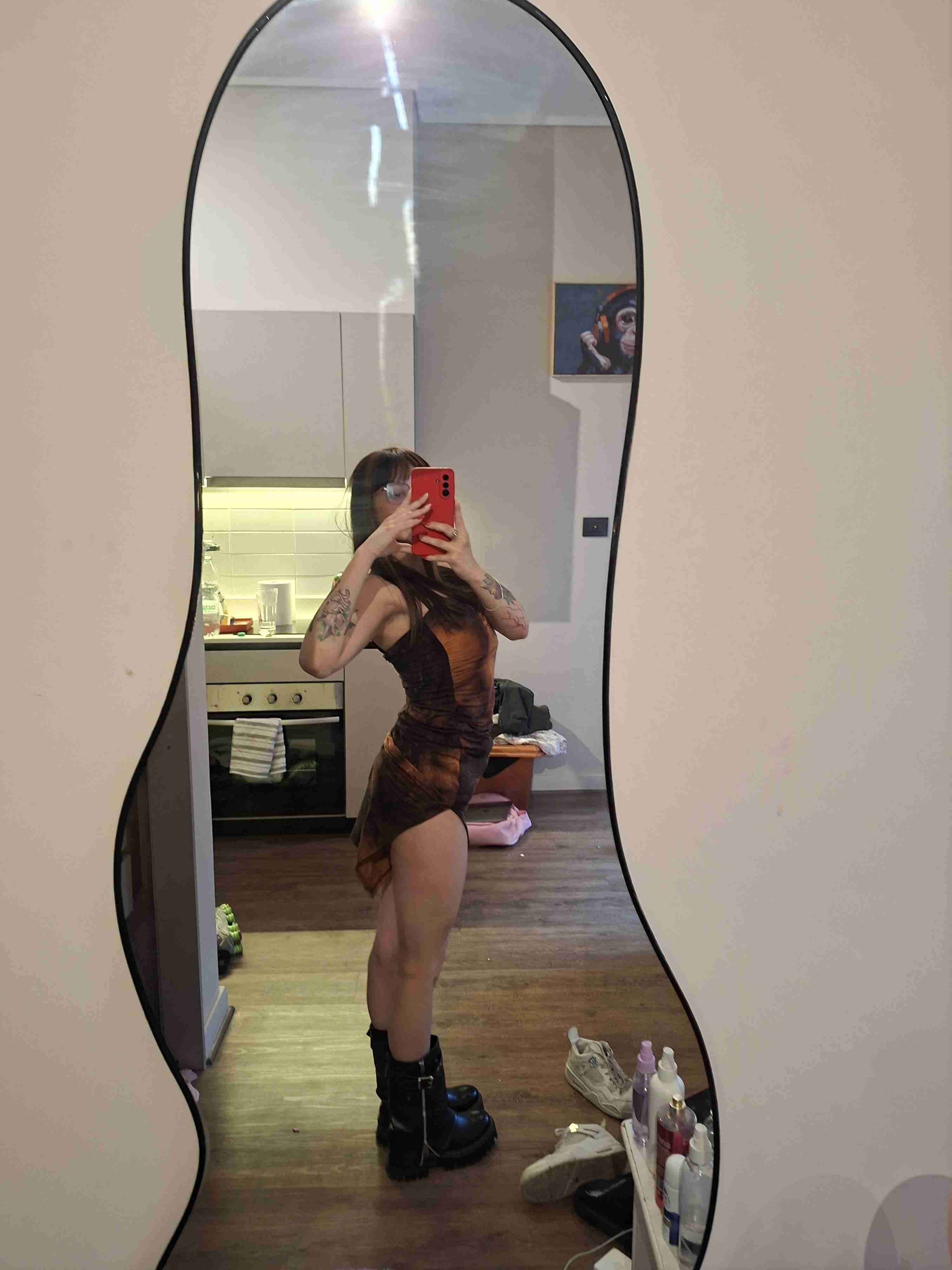 Vestido corto tie-dye marrón - miniatura 2