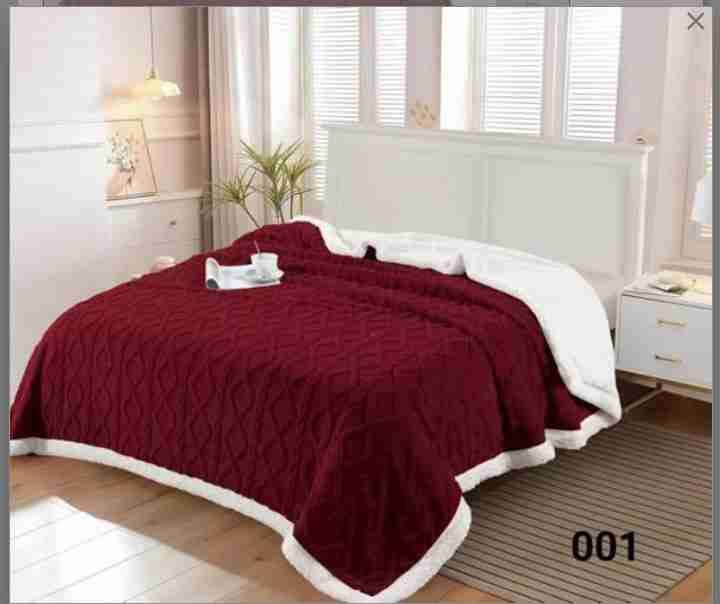 Cubrecama burdeos con borde blanco - miniatura 1