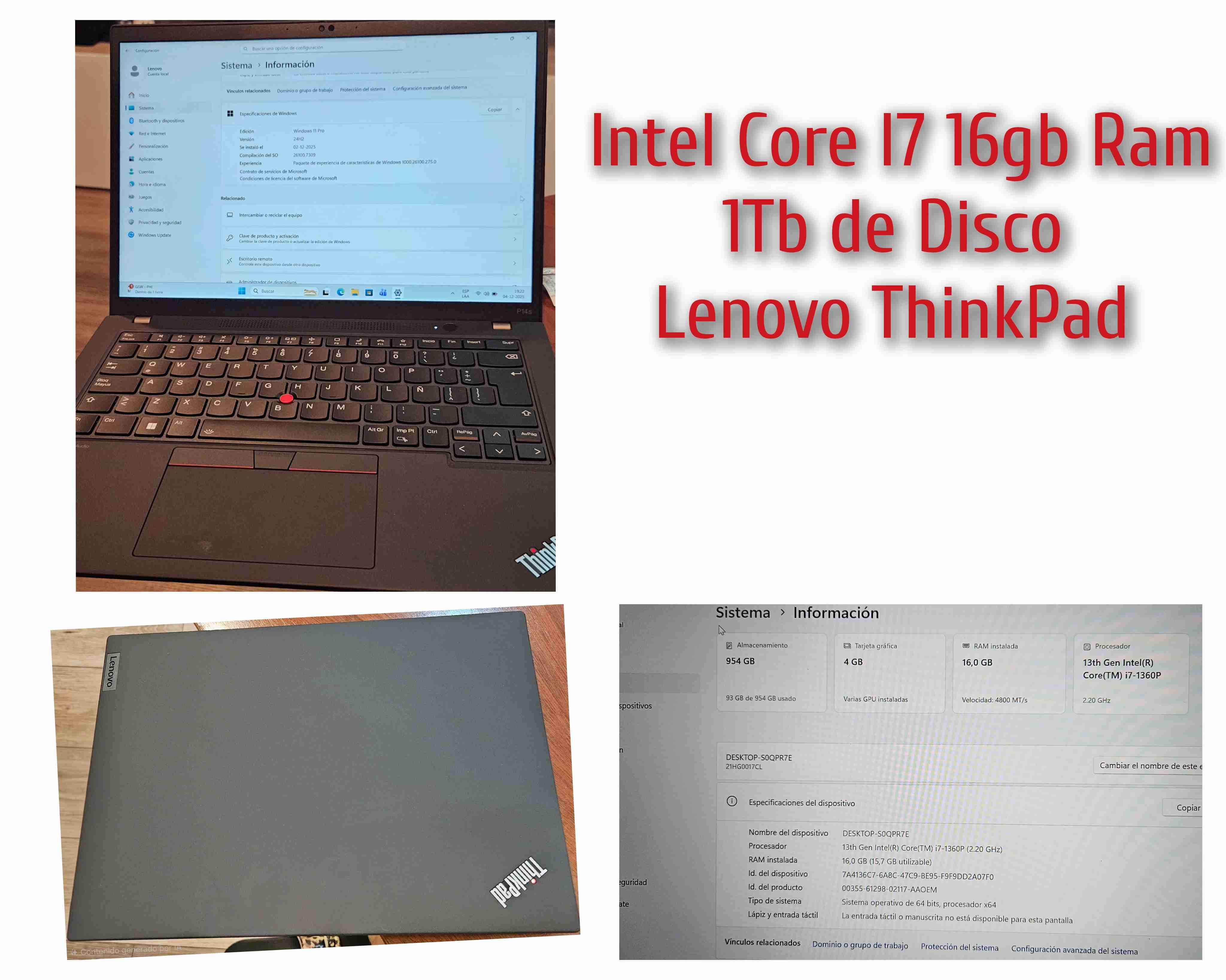 Laptop Lenovo ThinkPad Core i7 - miniatura 1