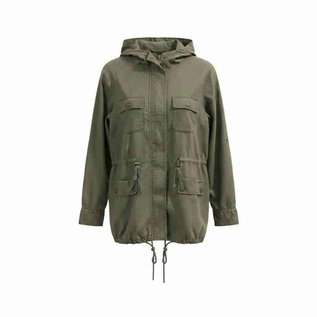 Parka verde con capucha marca fiorucci