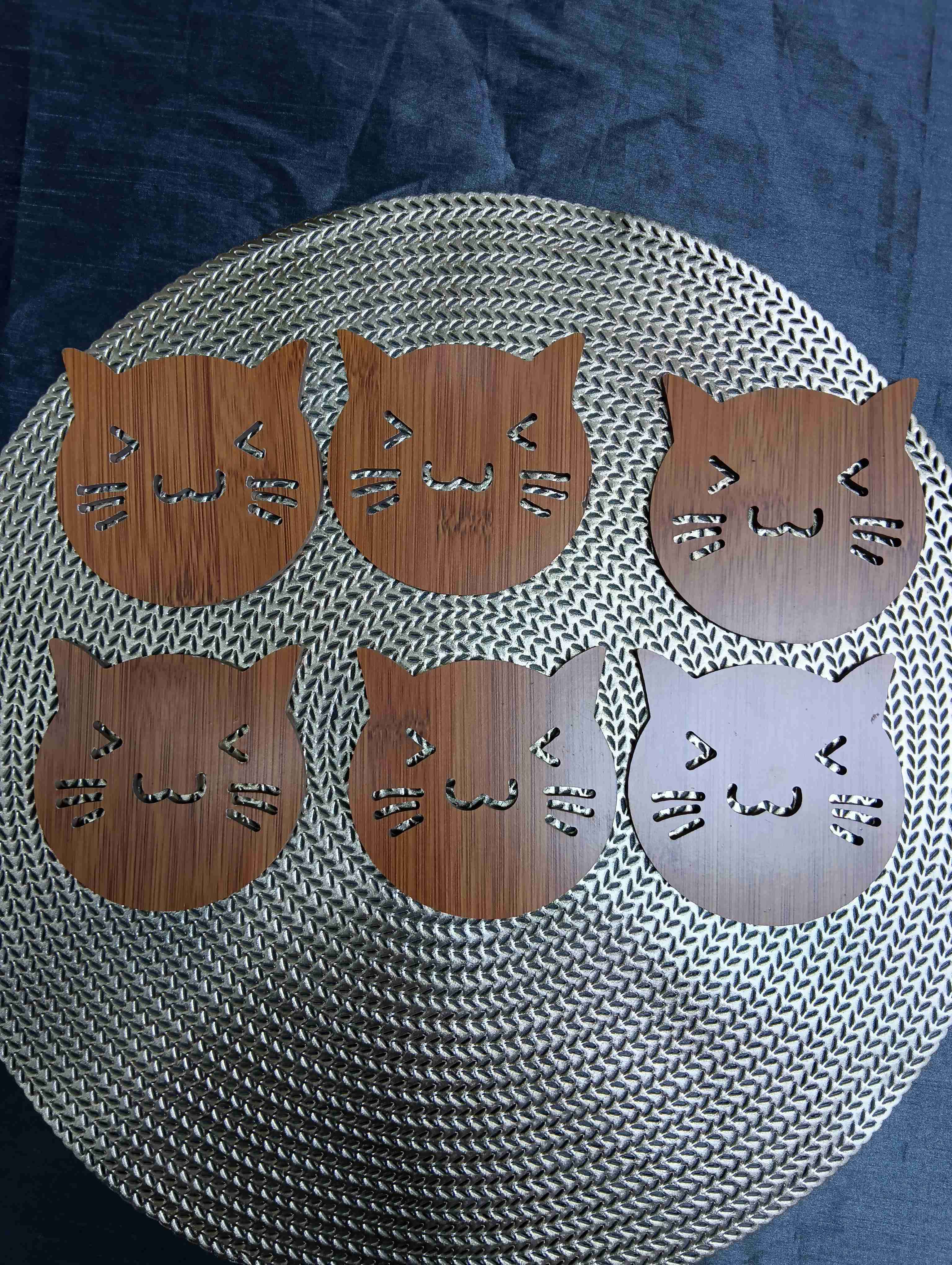 Pack de posavasos de madera de gatitos - miniatura 2
