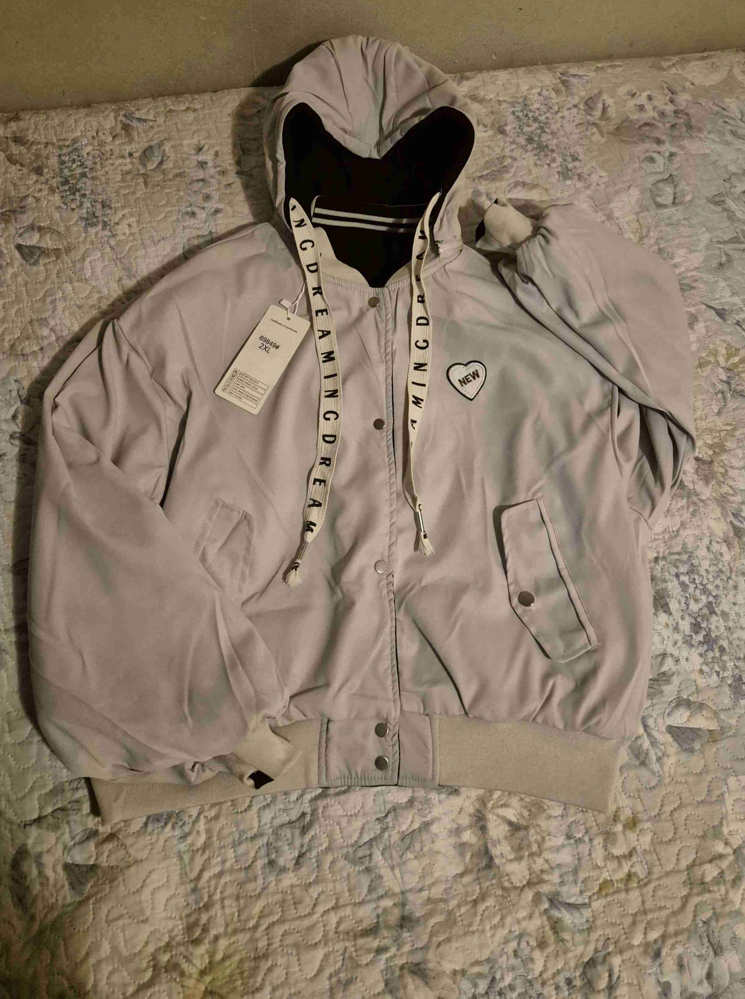 Chaqueta mujer reversible bomber negra con capucha - miniatura 3