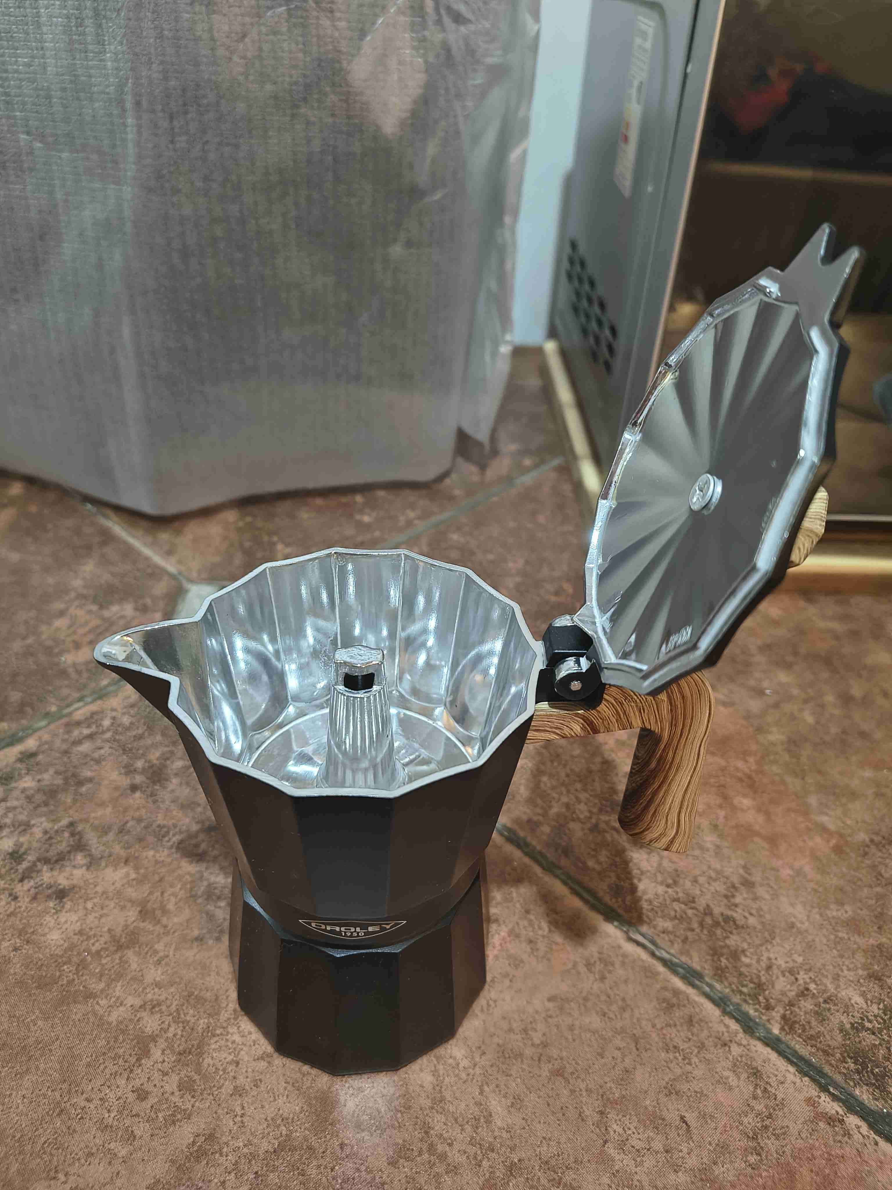 Cafetera italiana OROLEY negra - miniatura 2