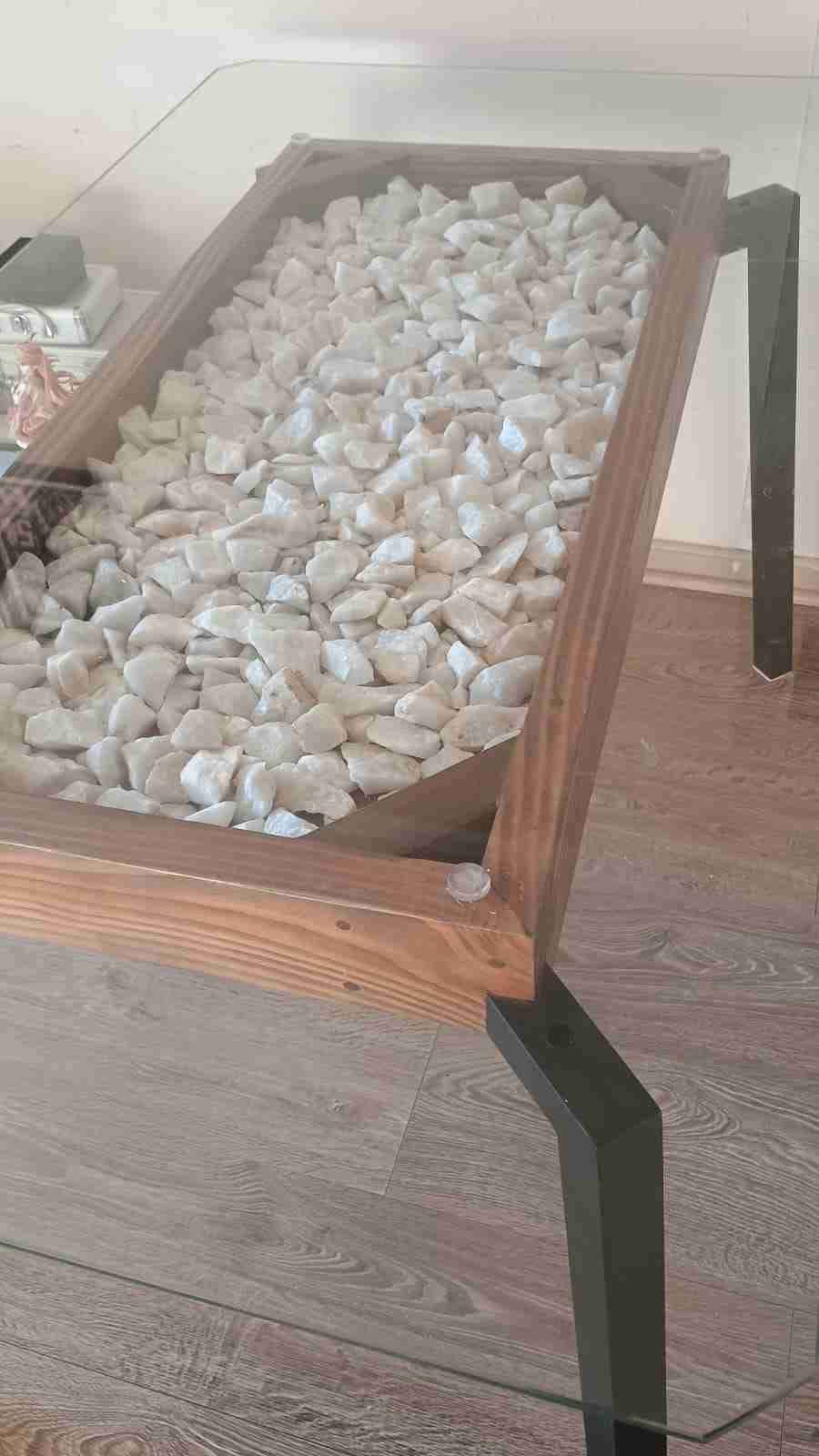 Mesa de centro con vidrio y cuarzo - miniatura 4