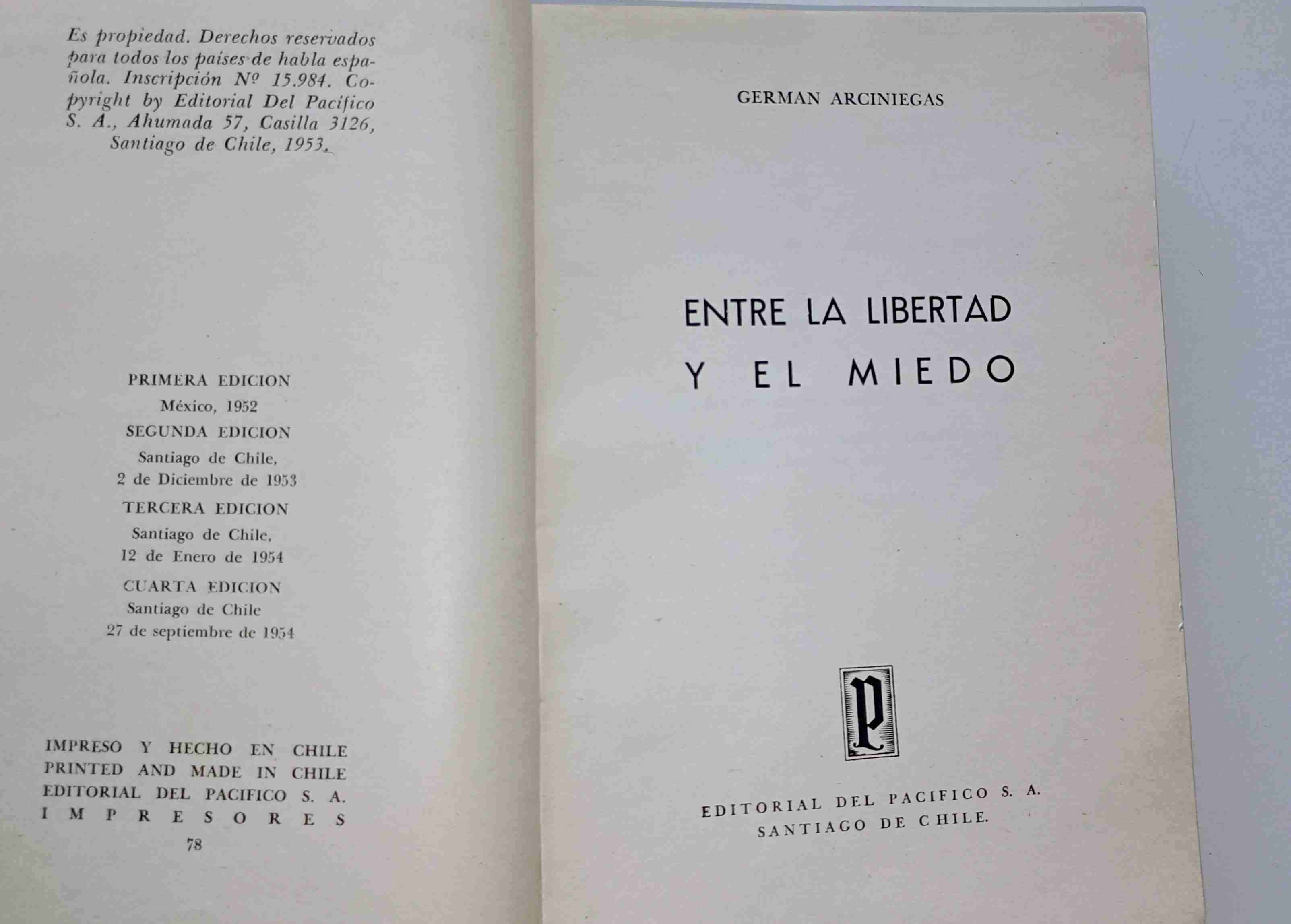 Libro 'Entre la libertad y el miedo', Arciniegas - miniatura 3