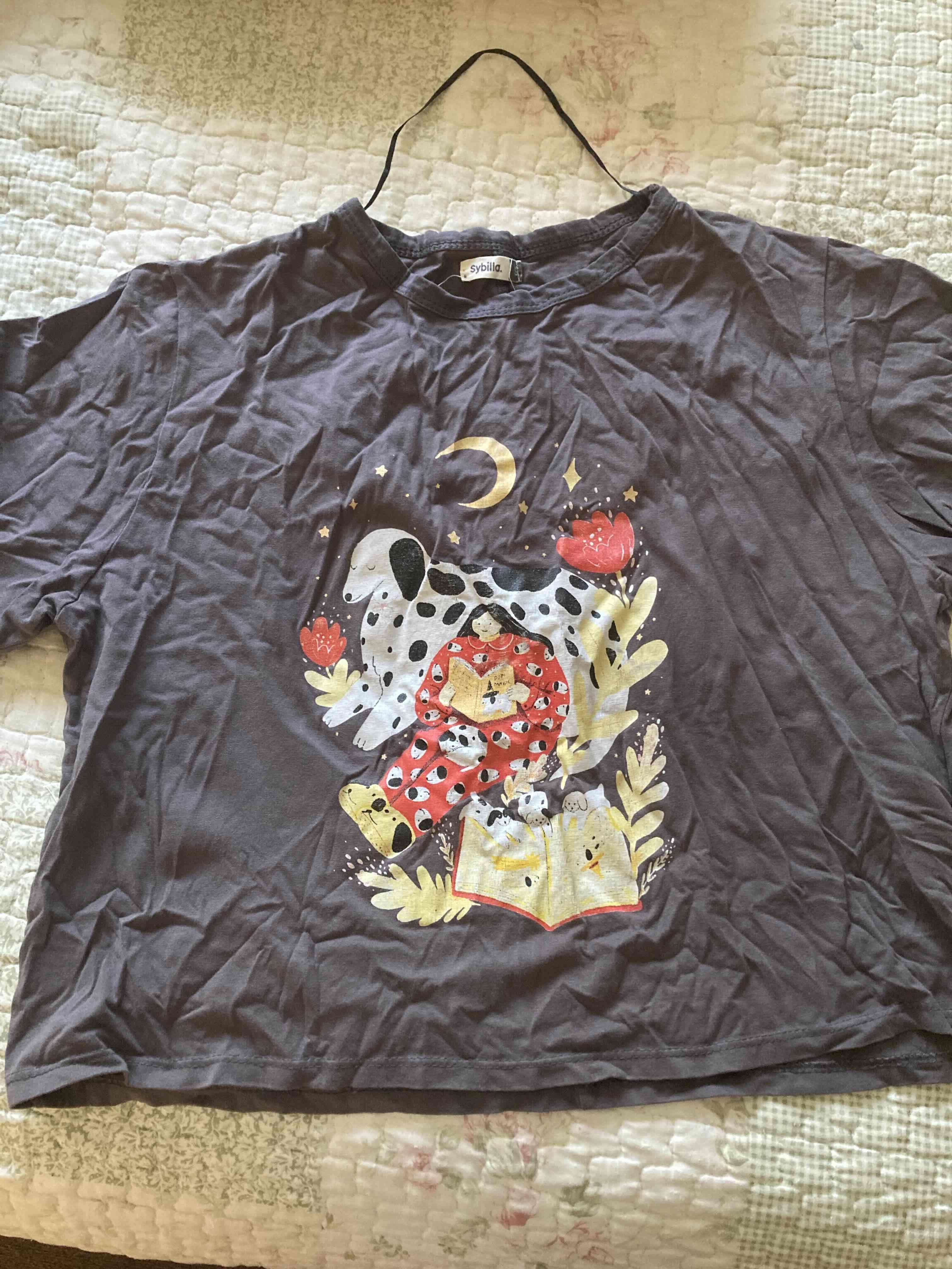 Polera estampada gris única - miniatura 1