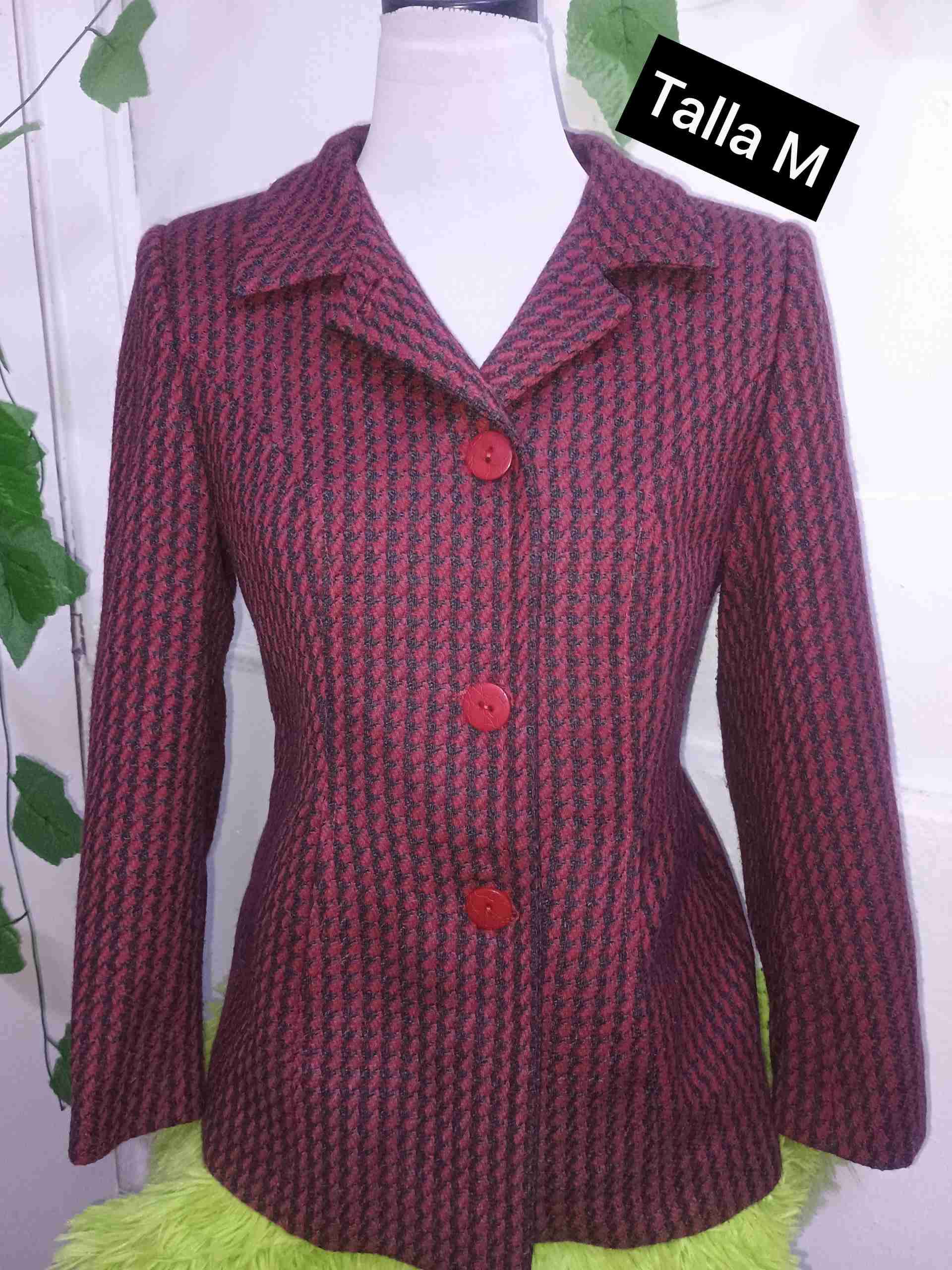 Blazer de lana rojo talla M