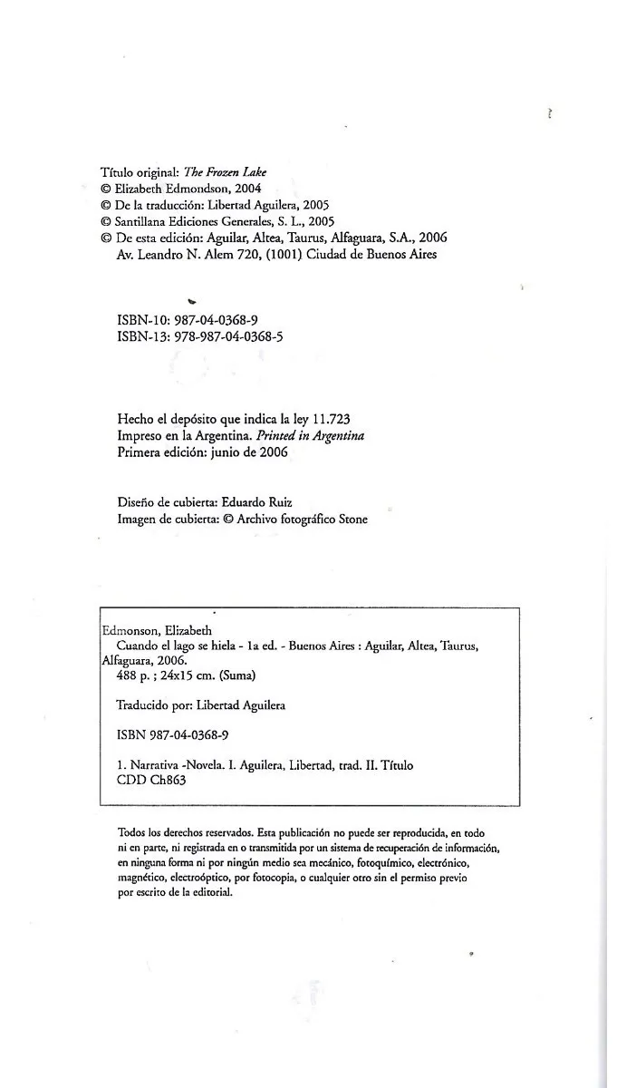Libro  Cuando El Lago Se Hiela Elizabeth Edmondson - miniatura 3