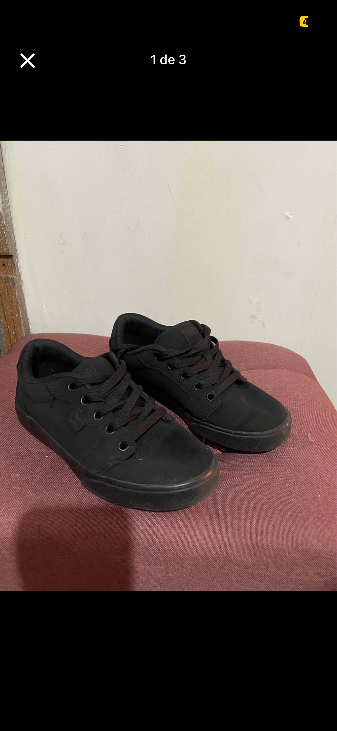 Zapatillas dc negras unisex - miniatura 1