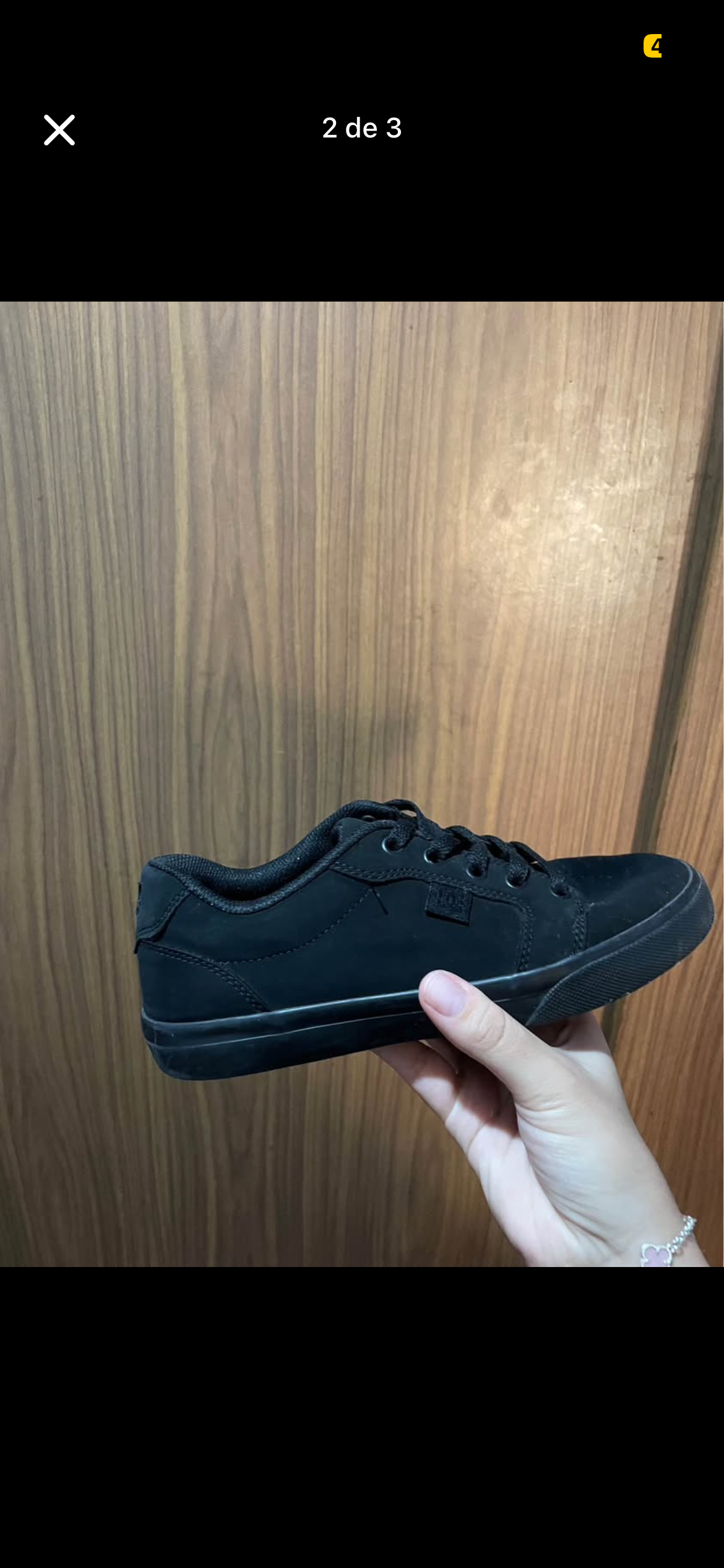 Zapatillas dc negras unisex - miniatura 2