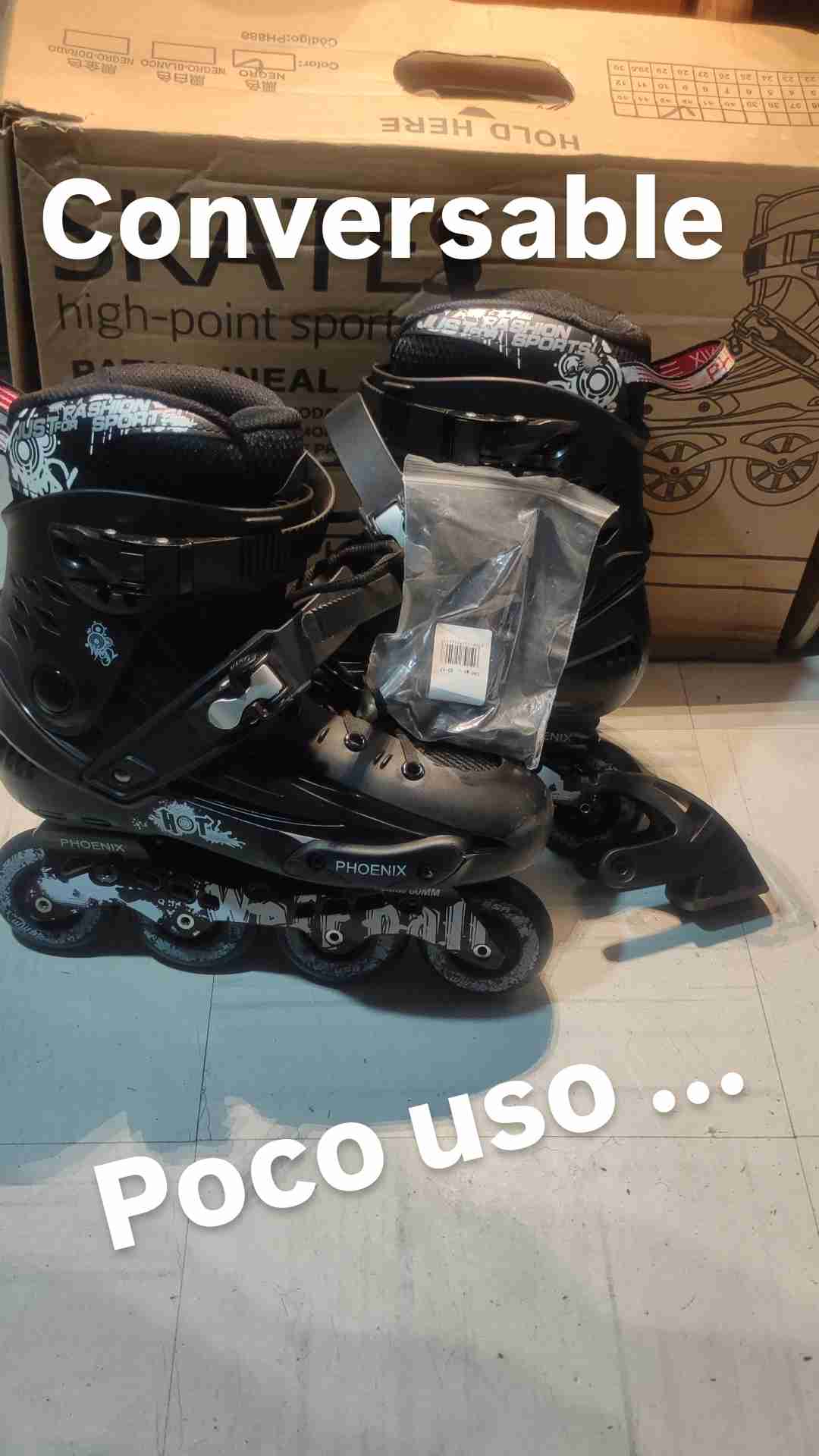 Patines en linea negros 1 solo uso - miniatura 4