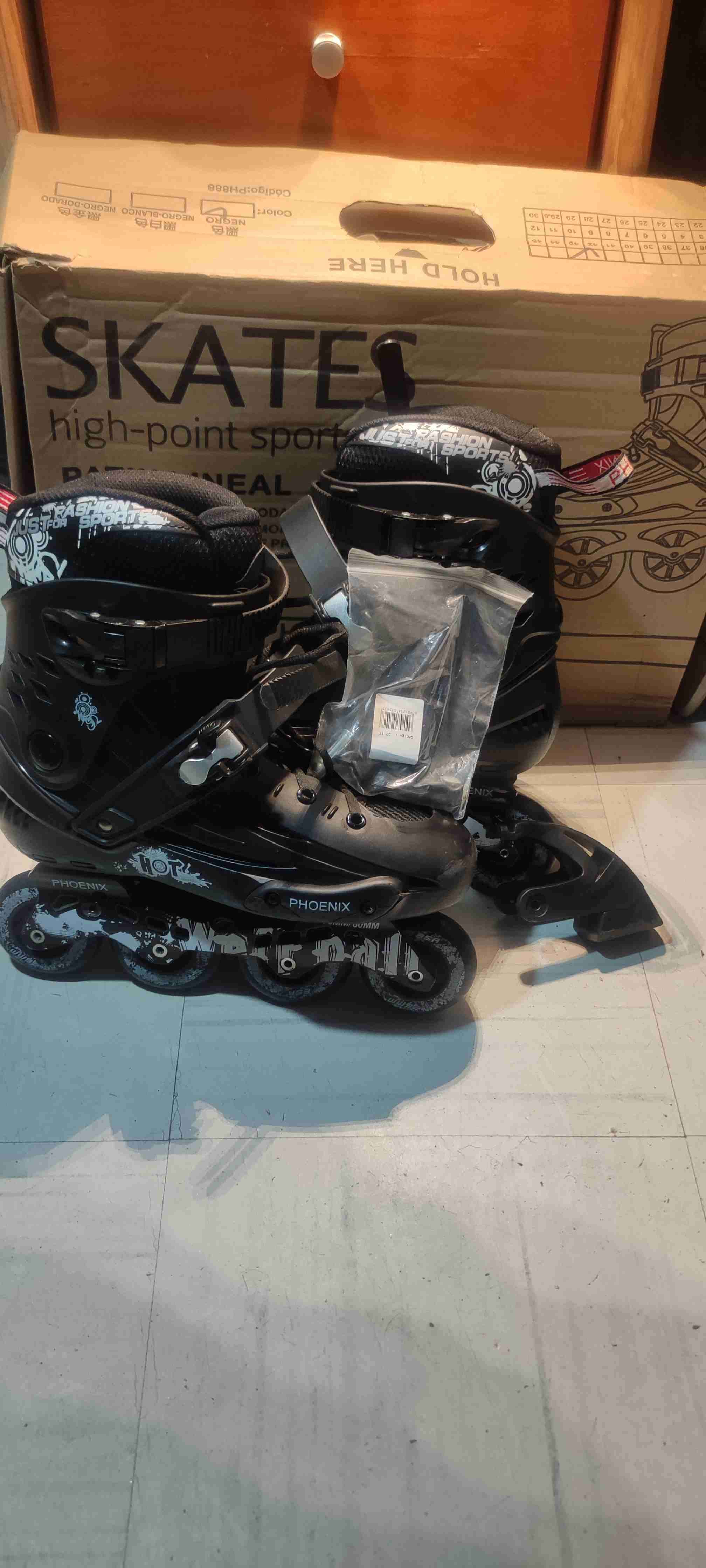 Patines en linea negros 1 solo uso - miniatura 5