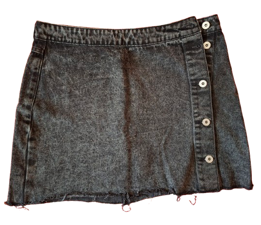 Falda Corta de Mezclilla Gris - miniatura 1