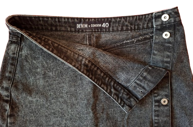 Falda Corta de Mezclilla Gris - miniatura 2