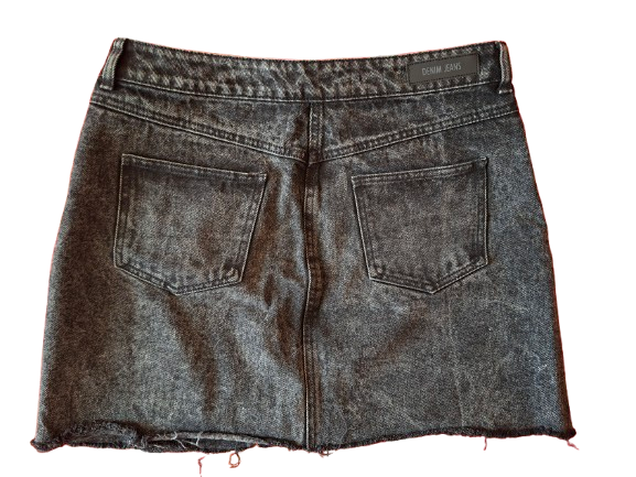 Falda Corta de Mezclilla Gris - miniatura 3