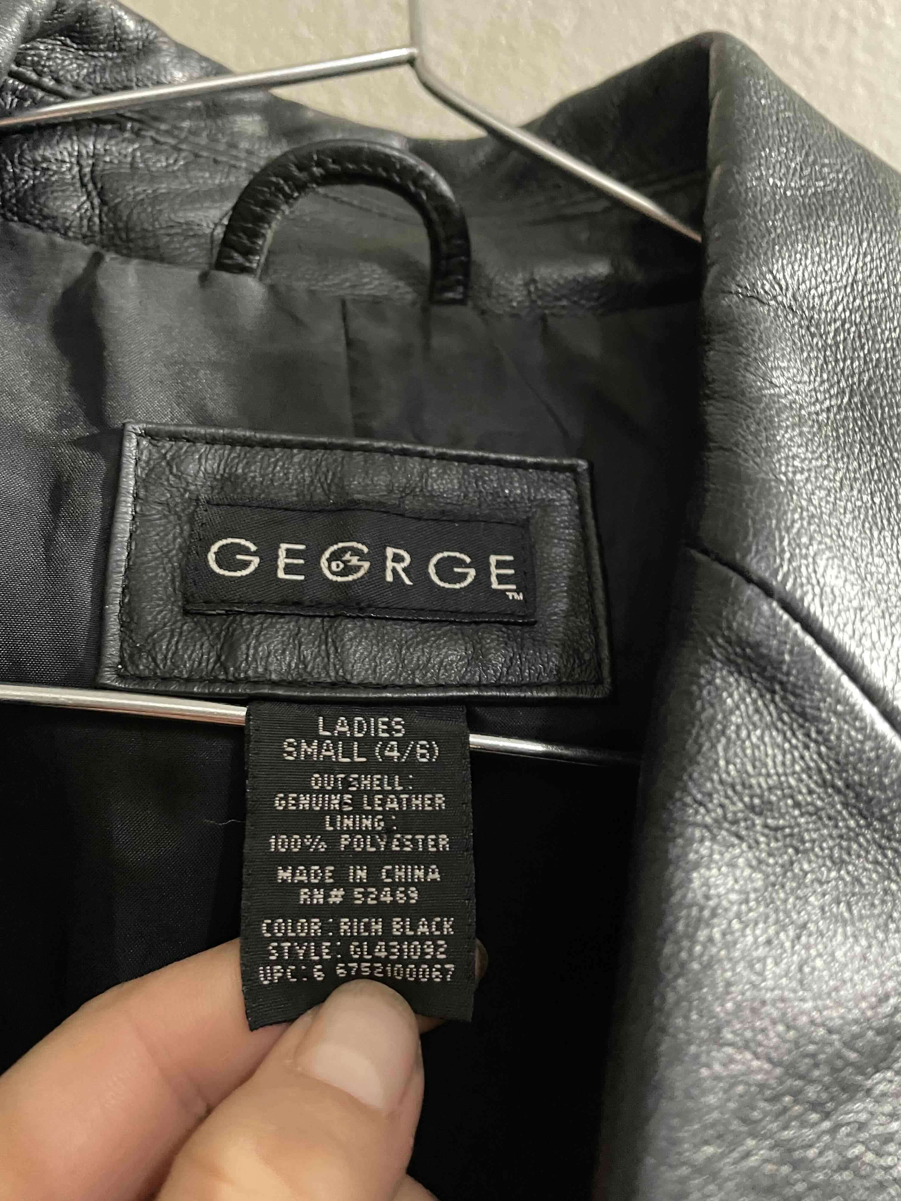 Chaqueta negra de cuero George - miniatura 4