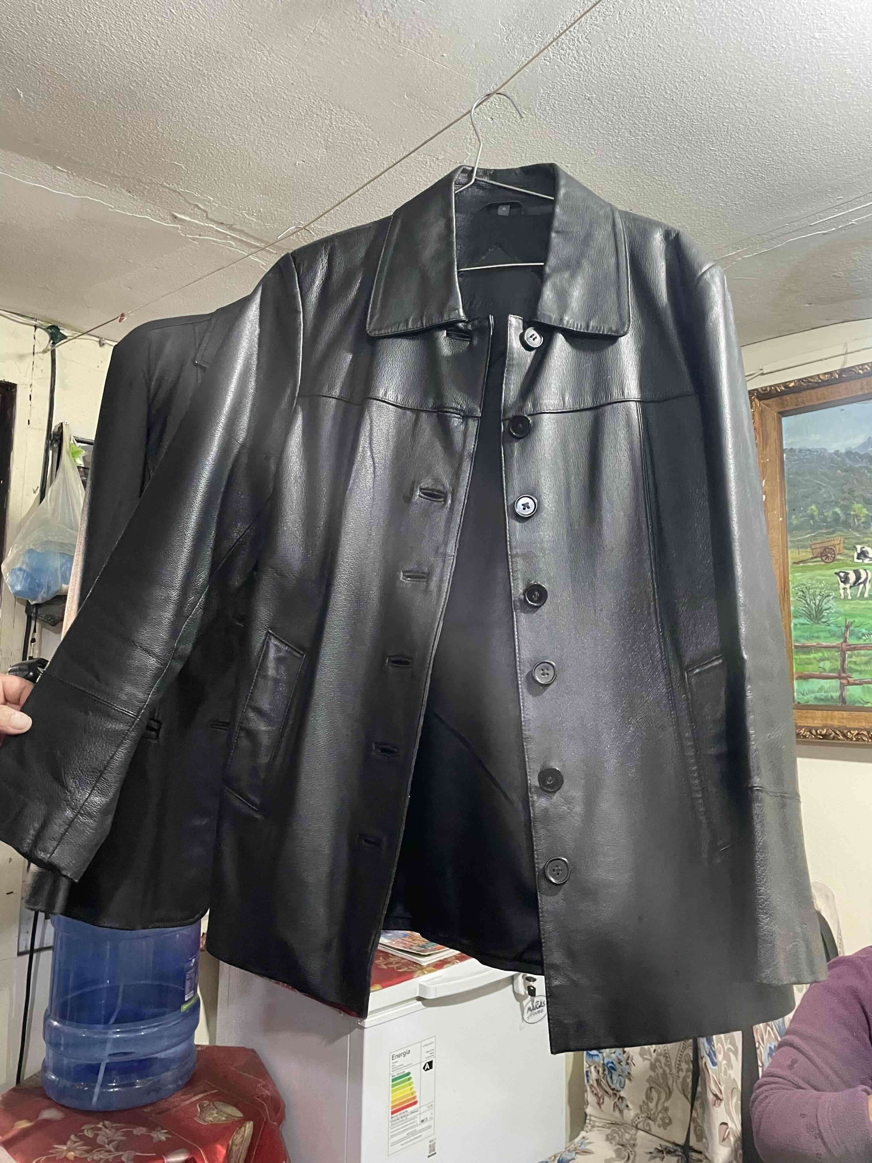 Chaqueta negra de cuero George - miniatura 6