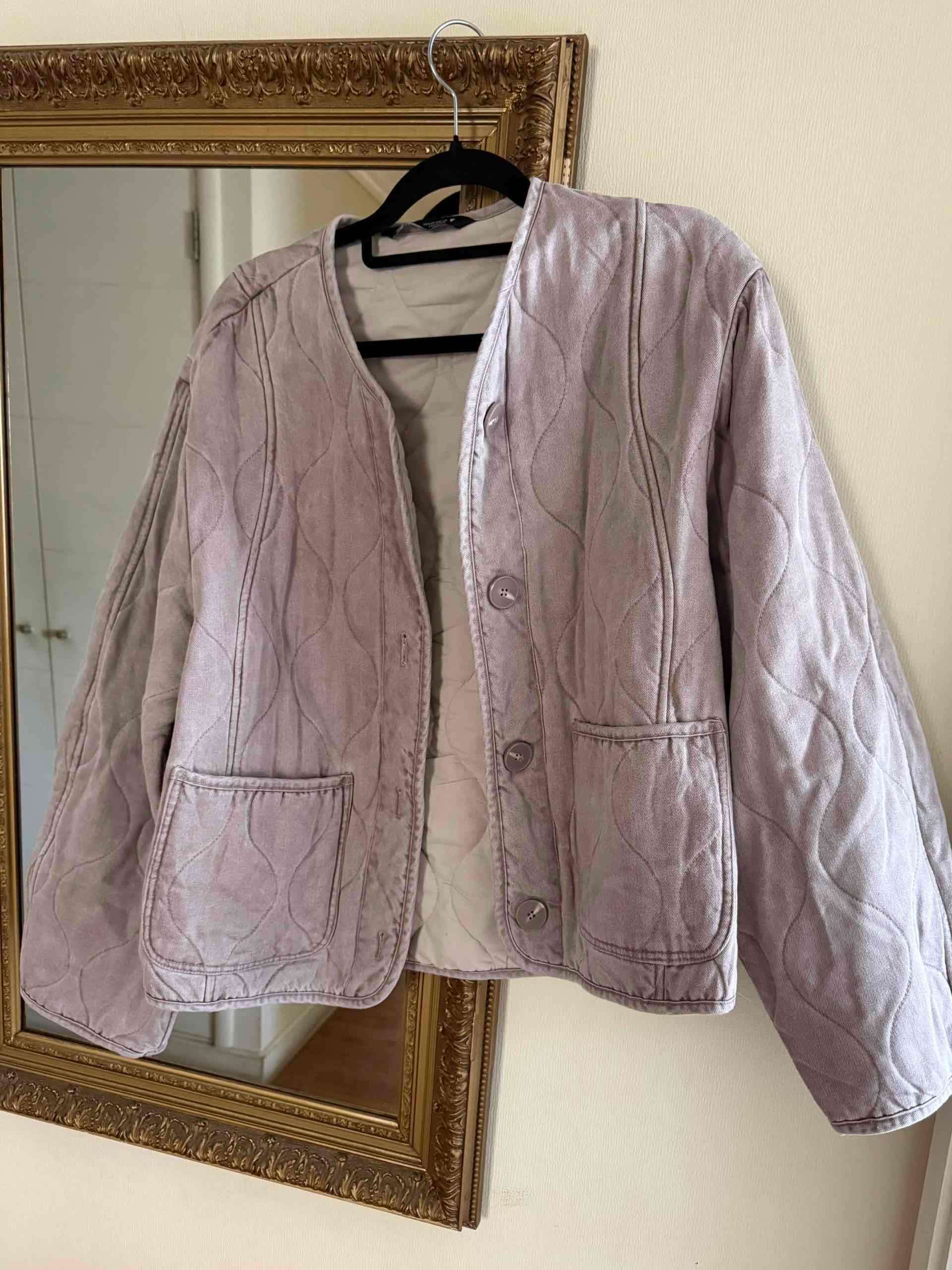 Chaqueta acolchada gris/ morado mujer - miniatura 4