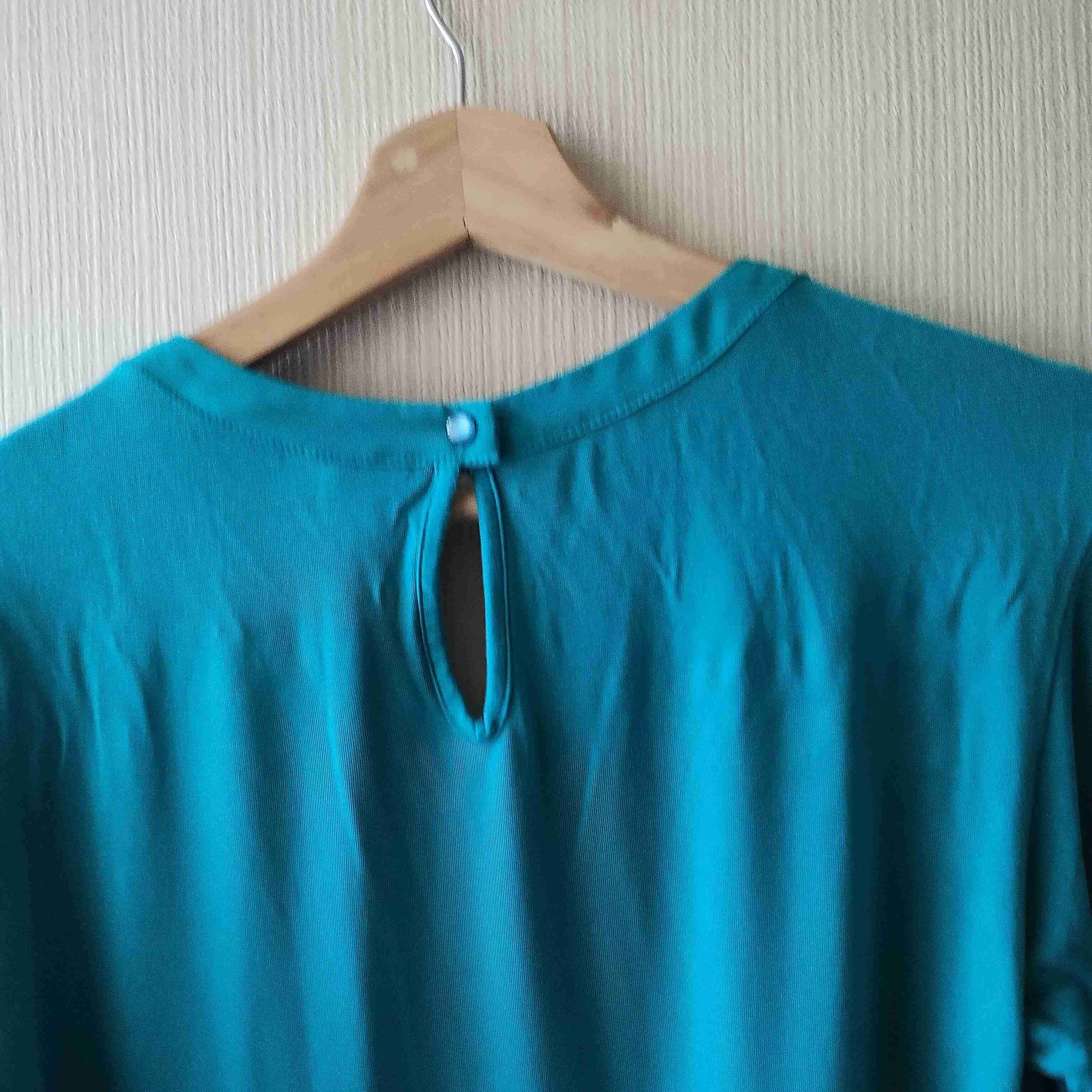 Blusa azul turquesa mujer - miniatura 5