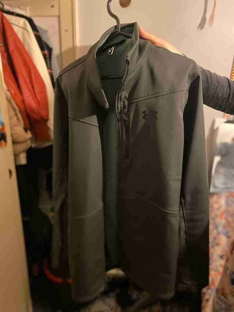 Chaqueta de cuero roja con cierre - miniatura 2