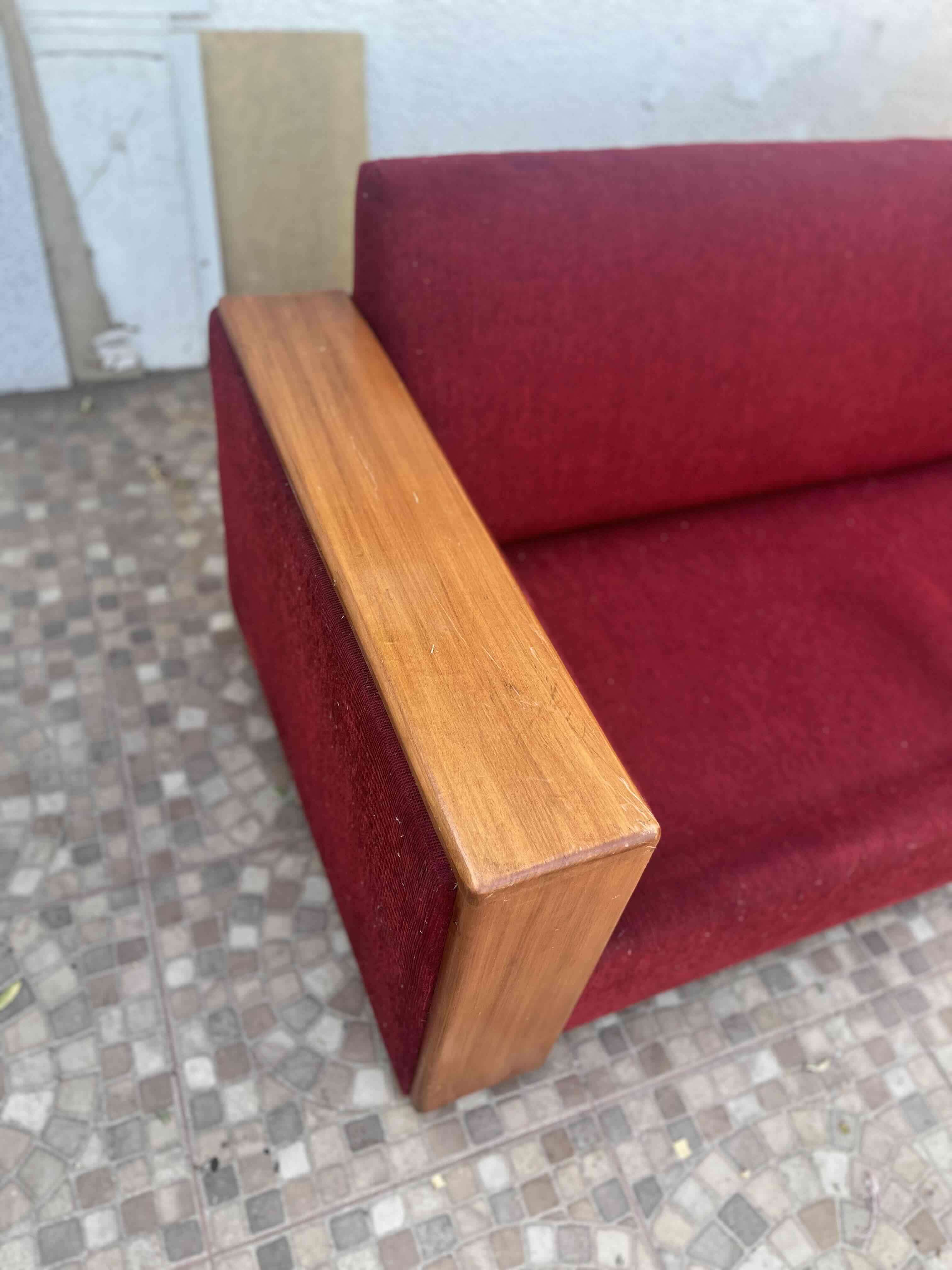 Sofá esquinero rojo vino - miniatura 3