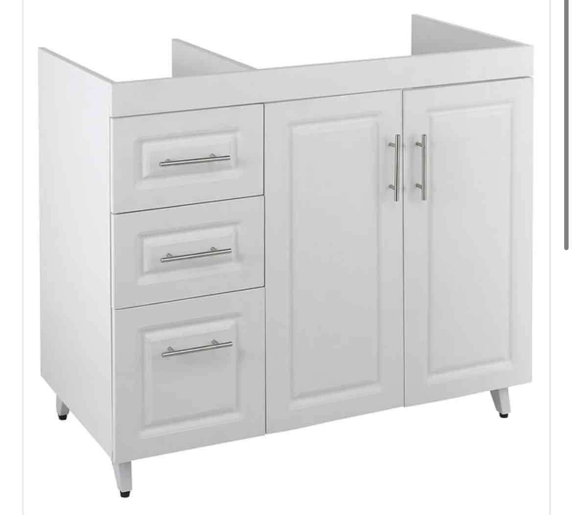 Mueble de baño blanco con puertas - miniatura 1