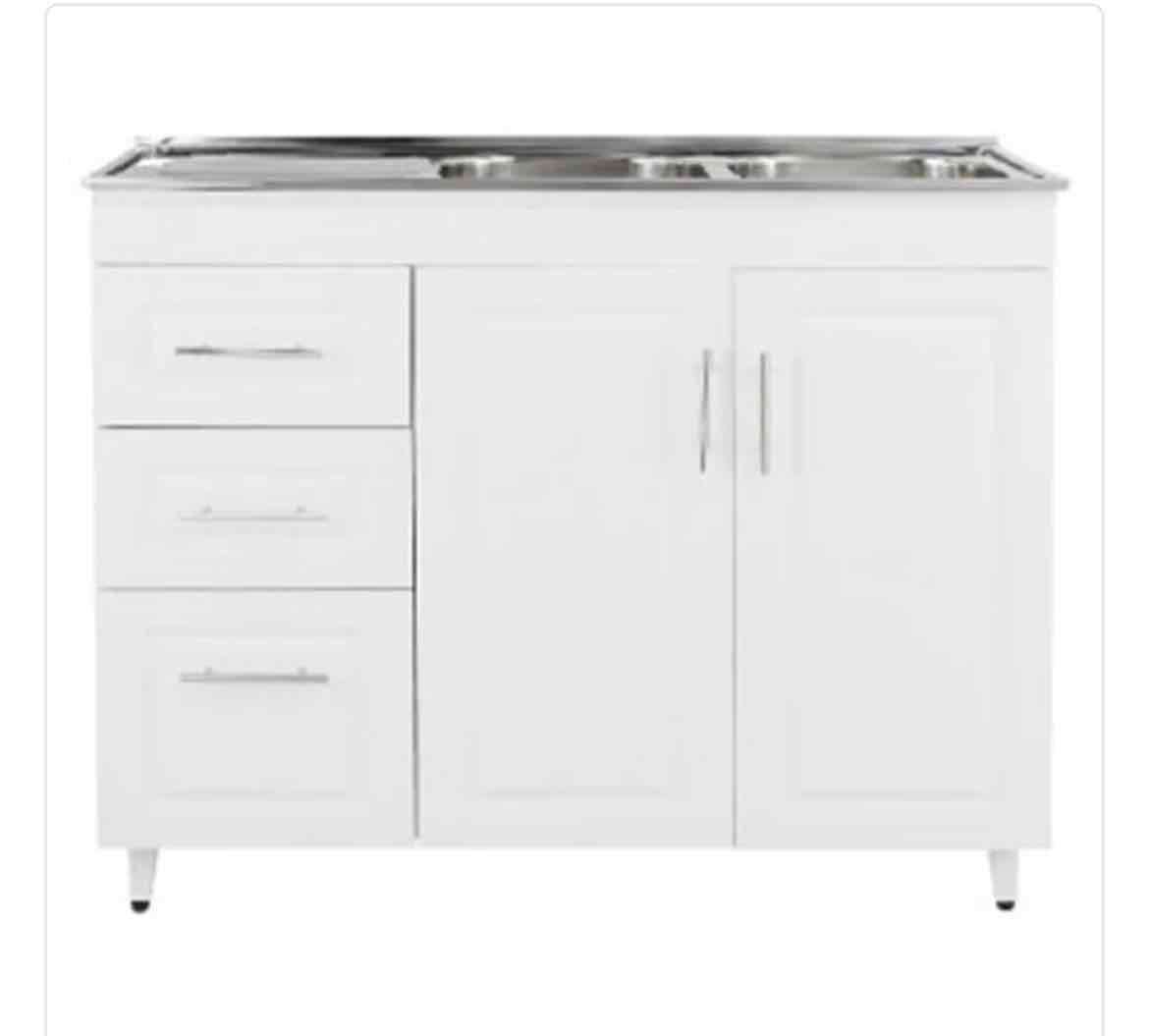 Mueble de baño blanco con puertas - miniatura 3