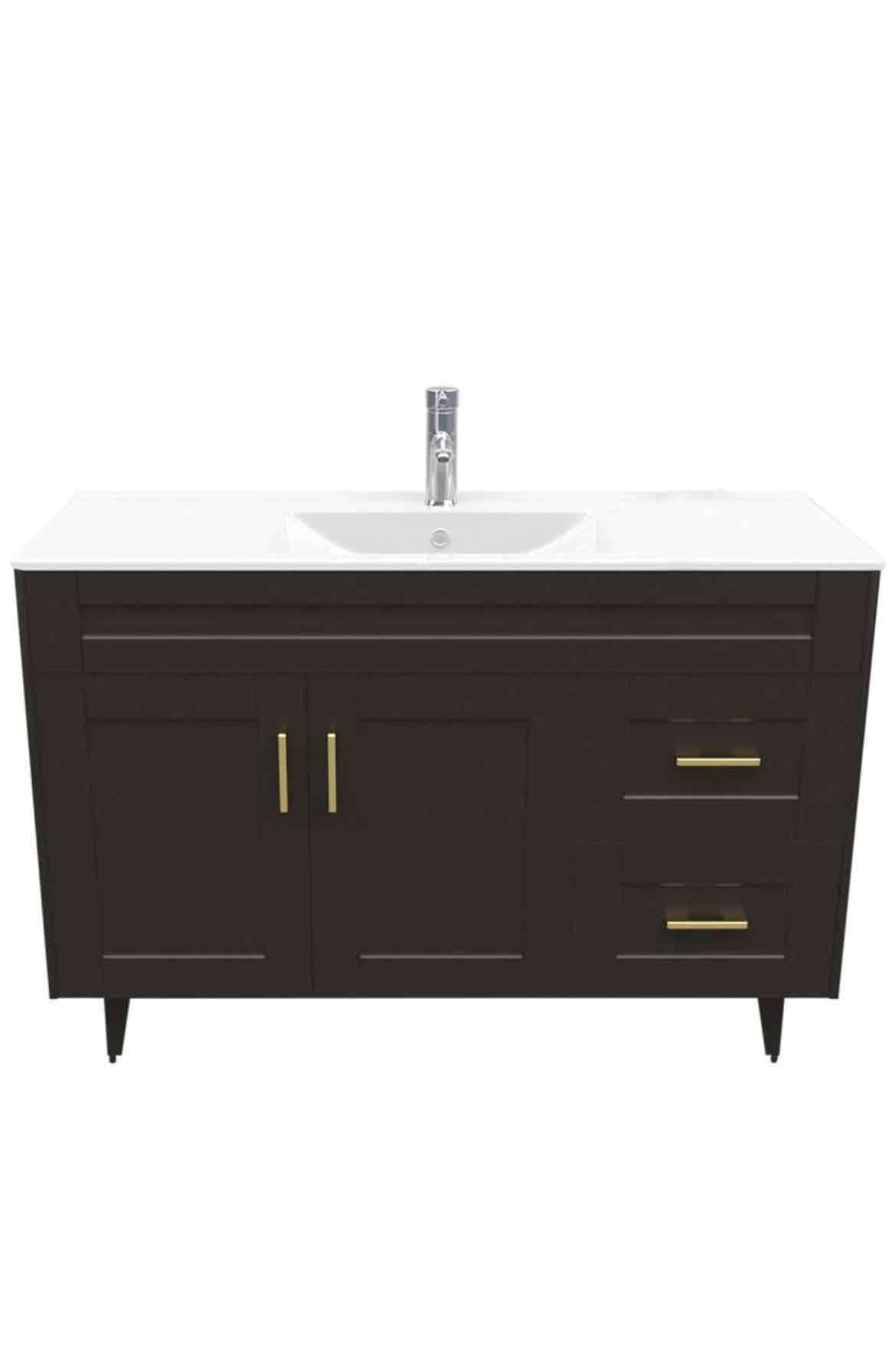 Mueble de baño negro con puertas - miniatura 1