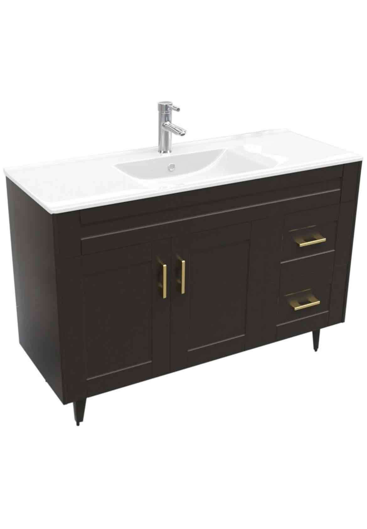 Mueble de baño negro con puertas - miniatura 2