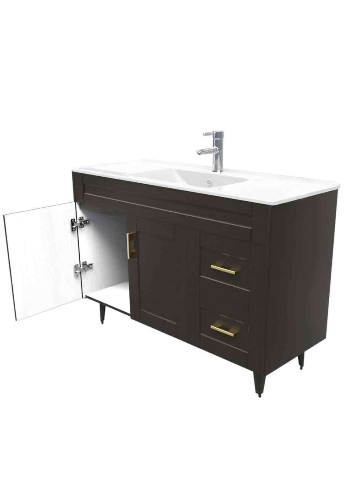 Mueble de baño negro con puertas - miniatura 3